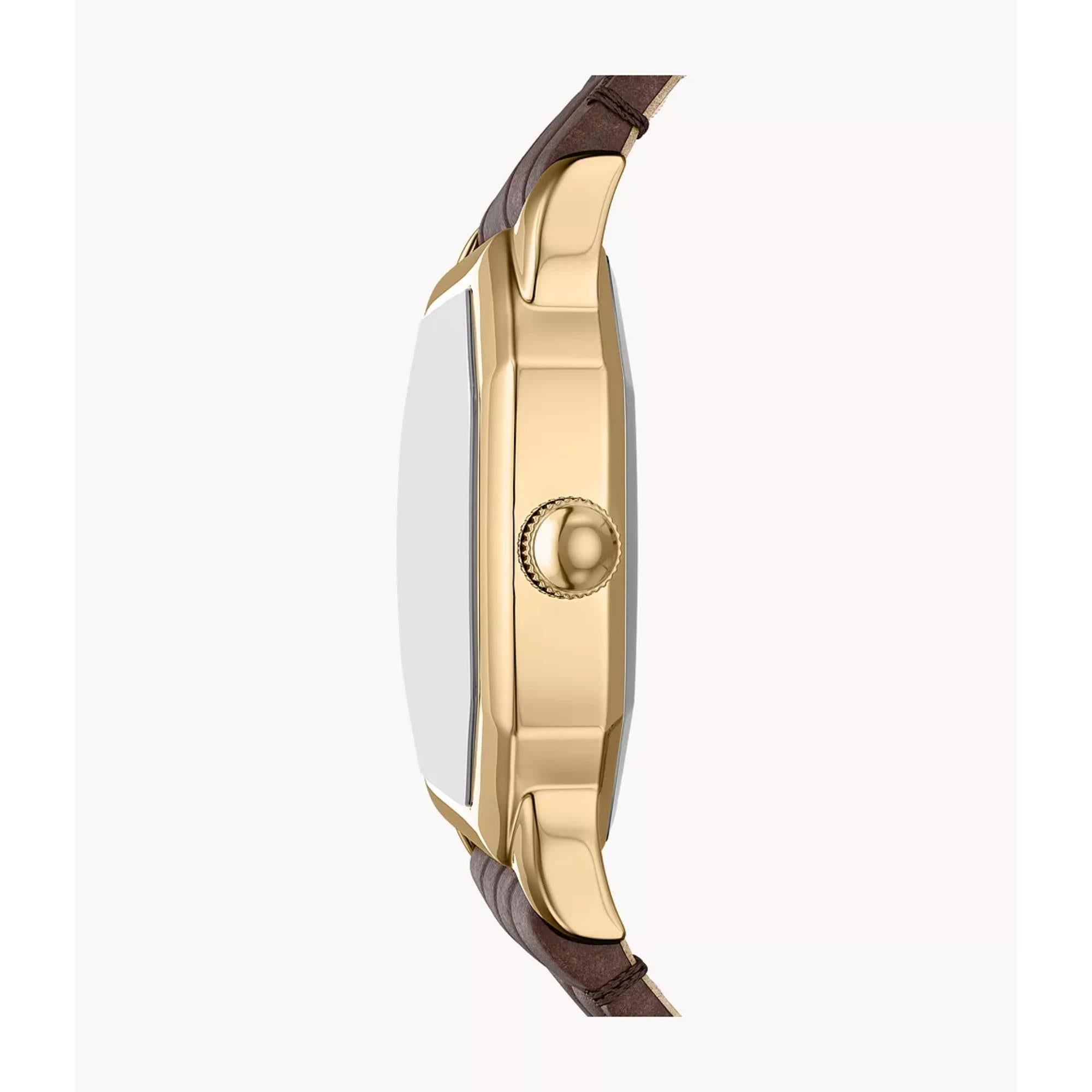 Fossil Harlow 27mm Damen Quarz Uhr mit cremefarbenem Zifferblatt und Lederband ES5426