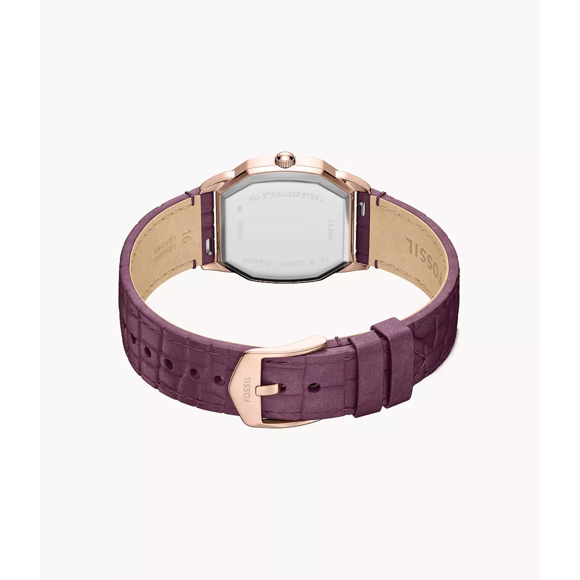 Fossil Harlow 27mm Cream Dial Leather Ladies Quartz Watch ES5428