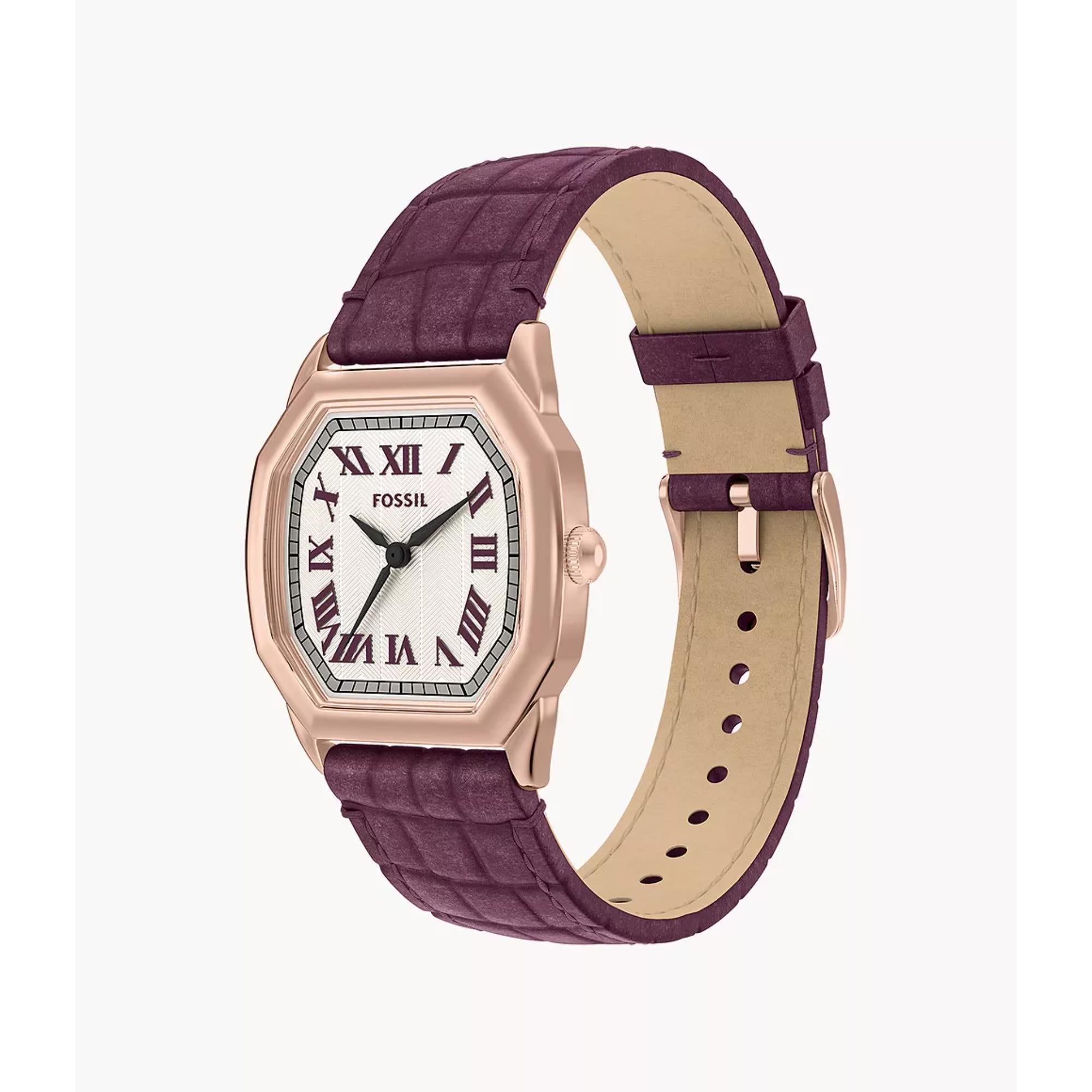 Fossil Harlow 27mm Cream Dial Leather Ladies Quartz Watch ES5428