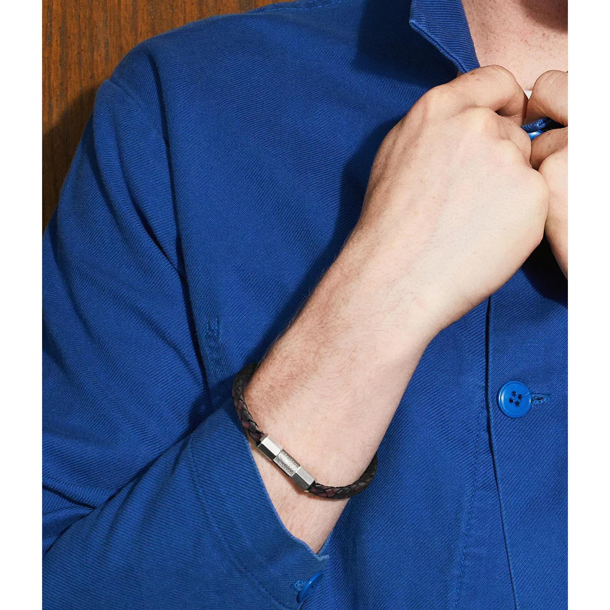 Fossil Genoppte Textur Leder Herrenarmband JF04918040
