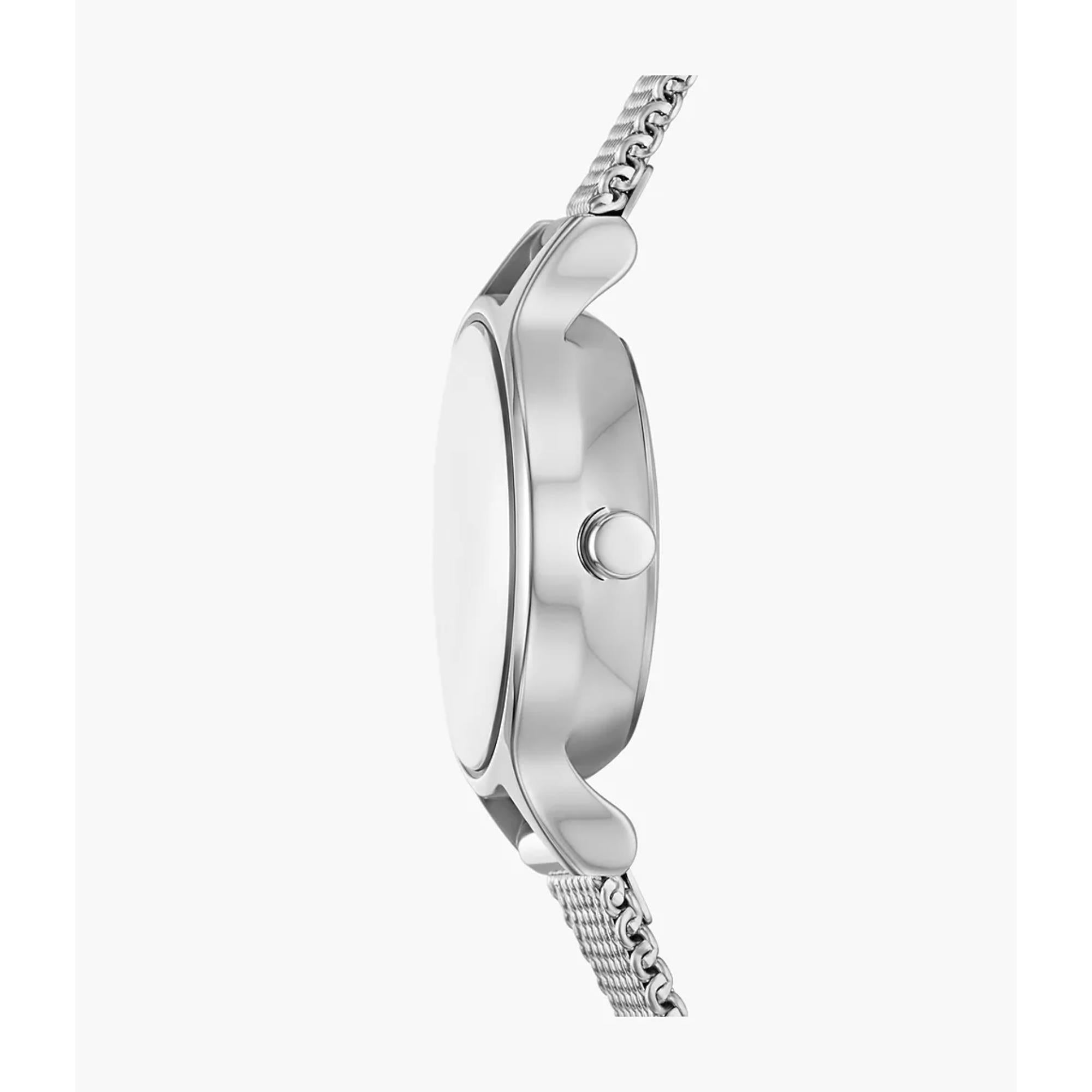 Skagen Anita Mikro Quarz Blaues Zifferblatt Stahlarmband Damen Uhr SKW3172