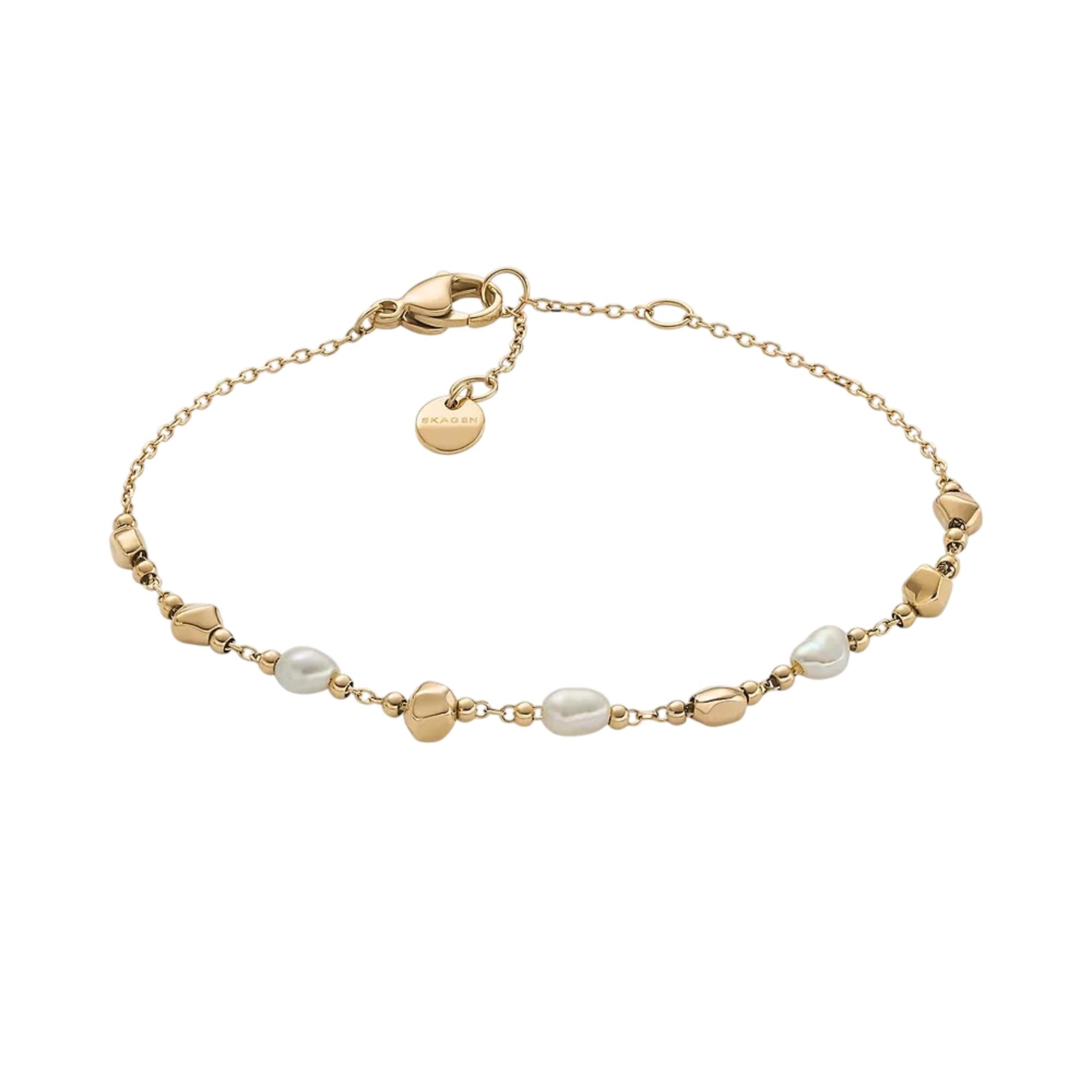 Skagen SKJ1880710 Agnethe Pearl Gold-Tone Women's Bracelet