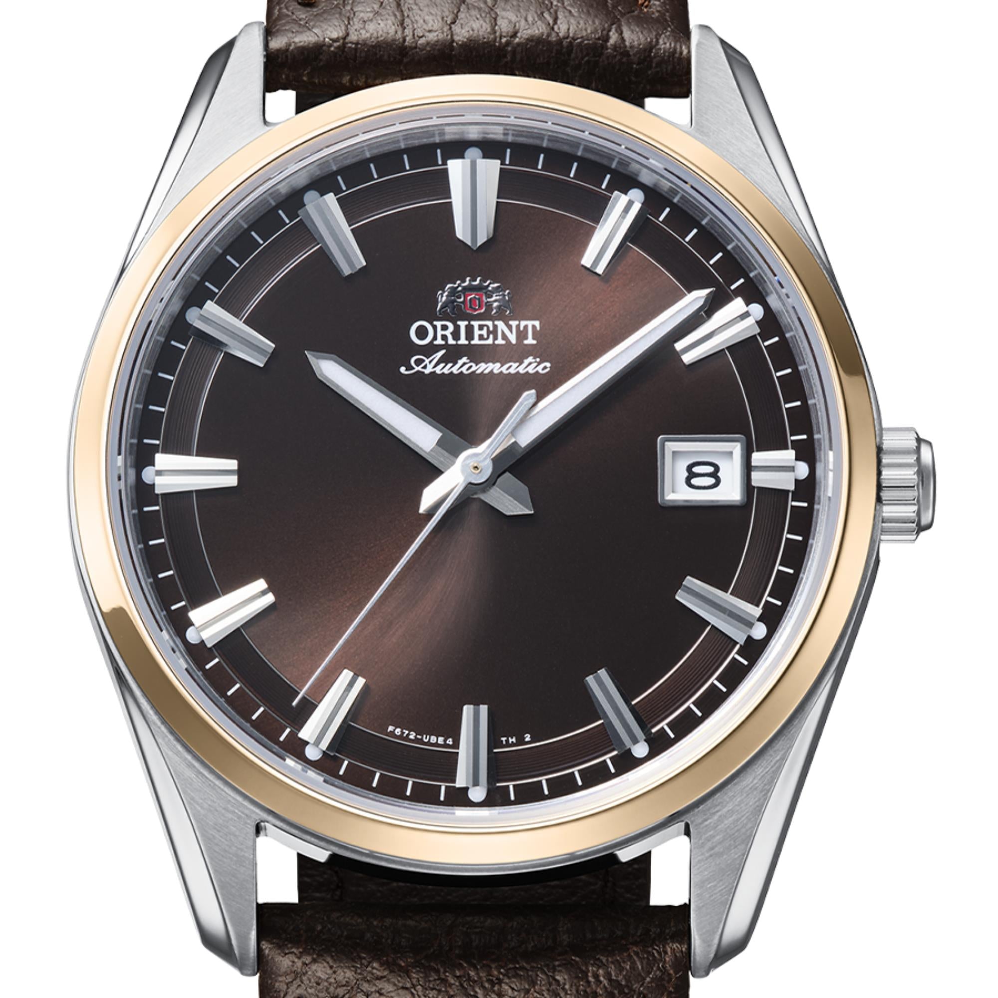 Orient Stretto automatic dress watch with a brown dial