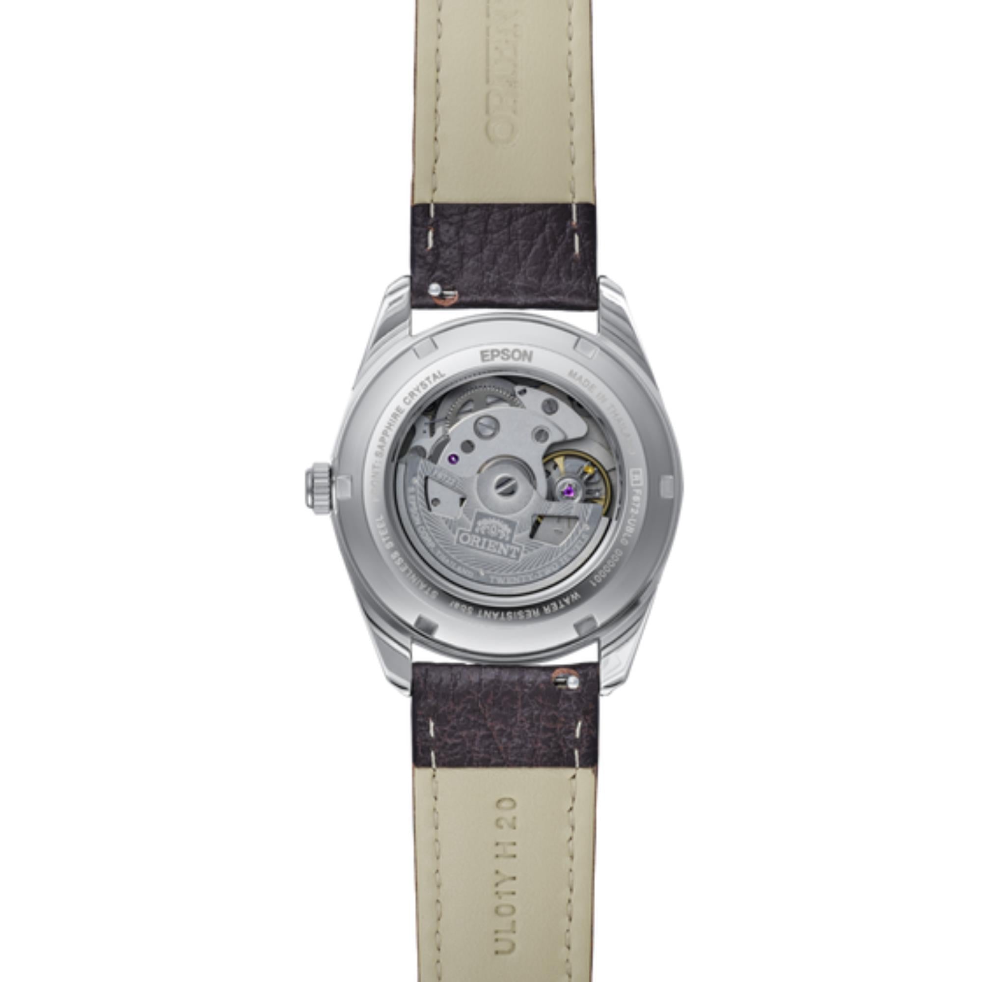 Orient Stretto RA-AC0R03Y30B leather strap detail