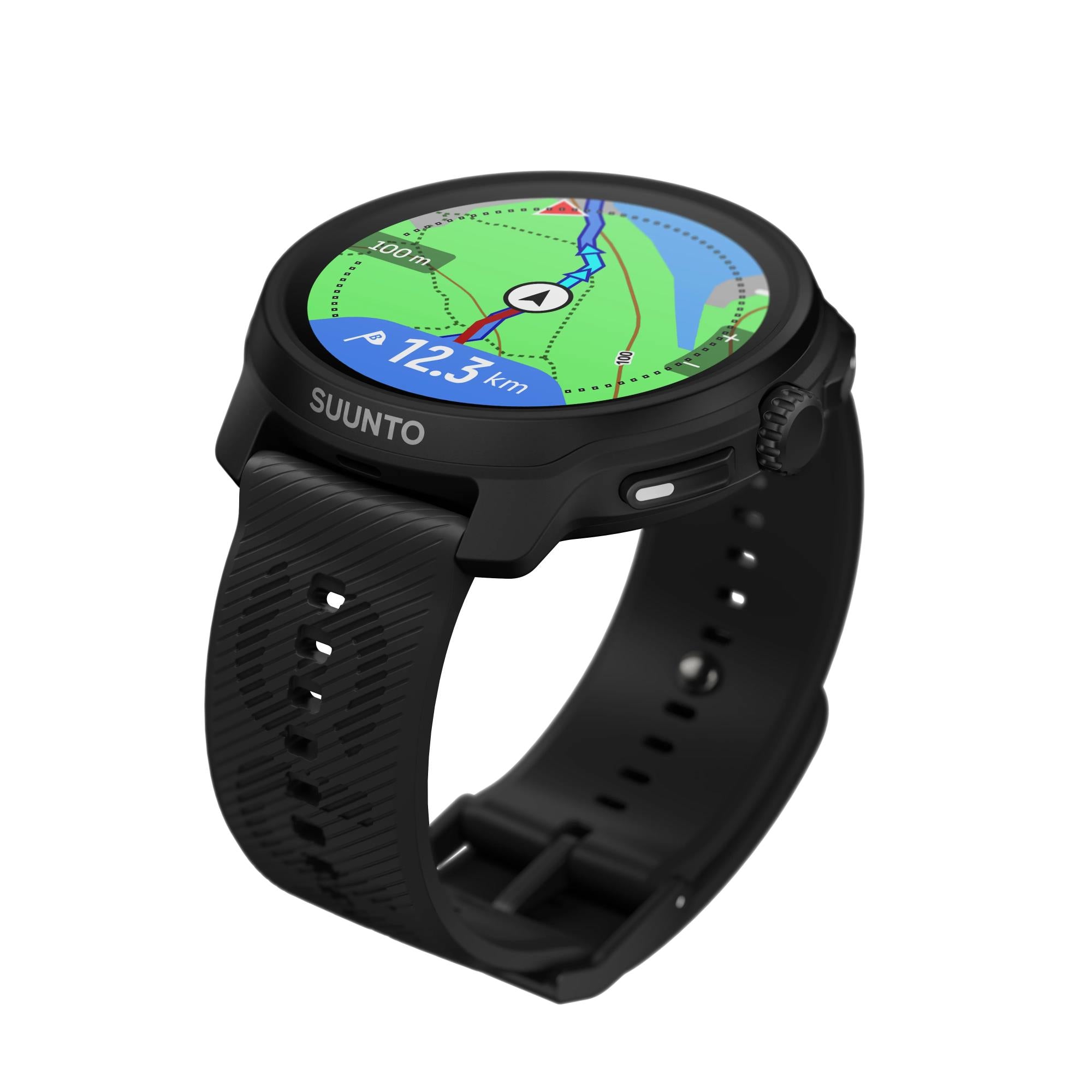 Suunto Race 2 All Black AMOLED Digital Silicone Strap Smart Fitness Watch SS051200000