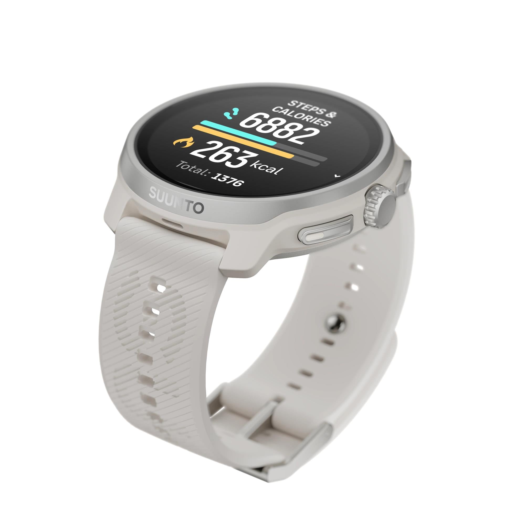 Suunto Race 2 Feather Gray AMOLED Digital Silikonarmband Smart Fitness Uhr SS051201000