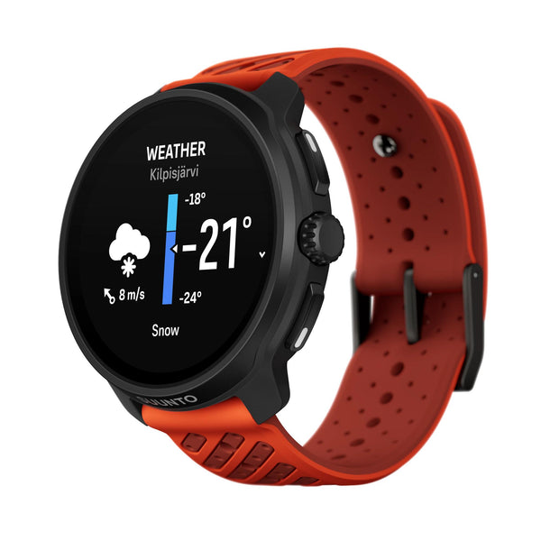 Suunto Race 2 Coral Orange AMOLED Digital Silicone Strap Smart Fitness Watch SS051241000
