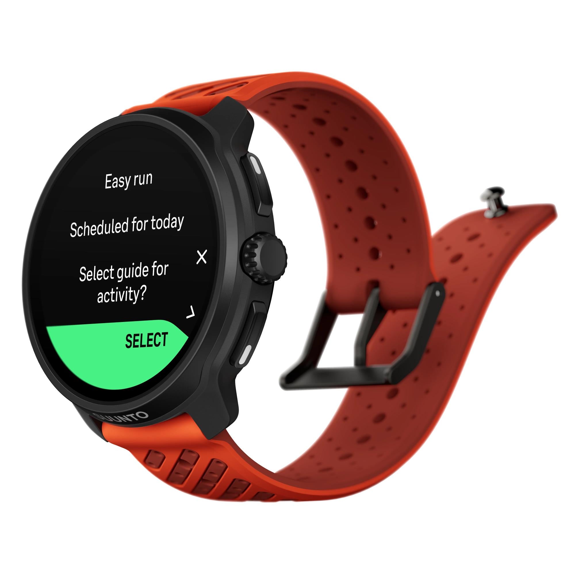 Suunto Race 2 Coral Orange AMOLED Digital Silicone Strap Smart Fitness Watch SS051241000