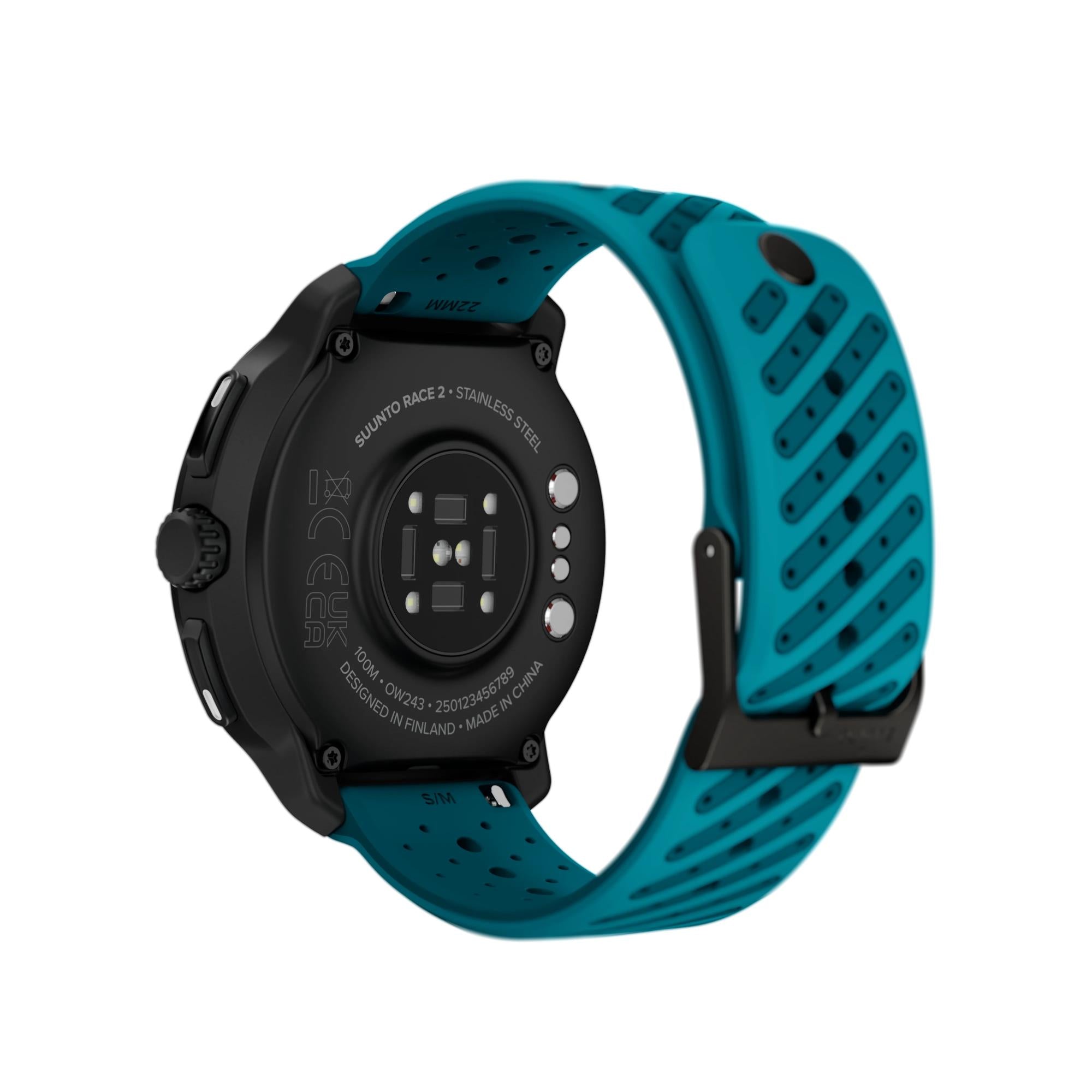 Suunto SS051242000 Race 2 Wave Blue AMOLED Digital Smart Fitness Watch