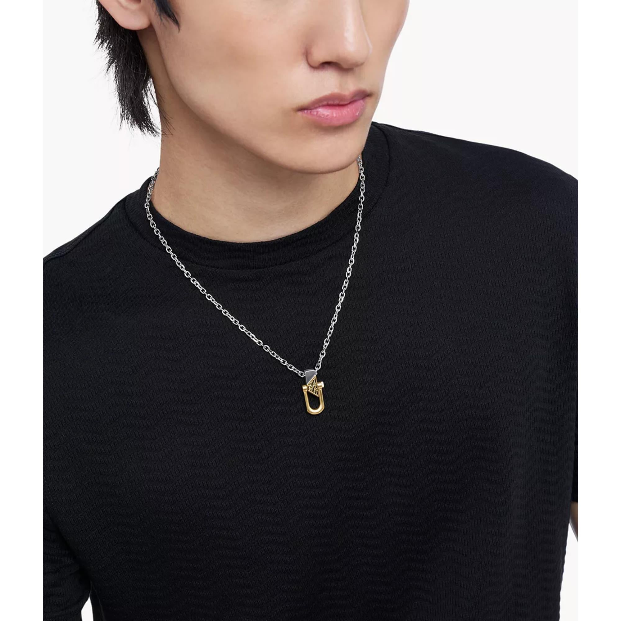 Emporio Armani Stainless Steel Pendant Men's Necklace EGS3243040