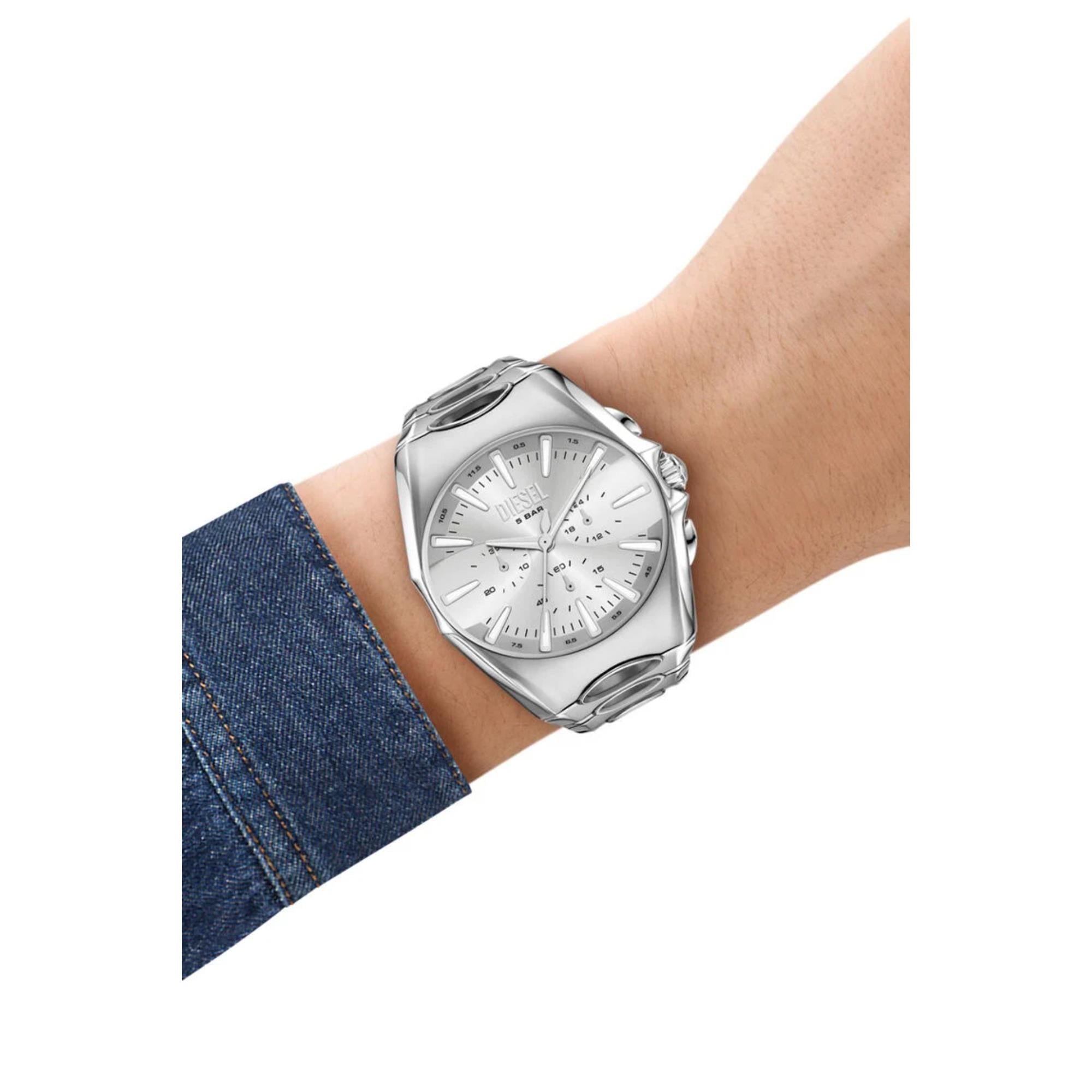 Diesel D-Curve Chronograph Quartz Silver Dial Men's Watch DZ4694