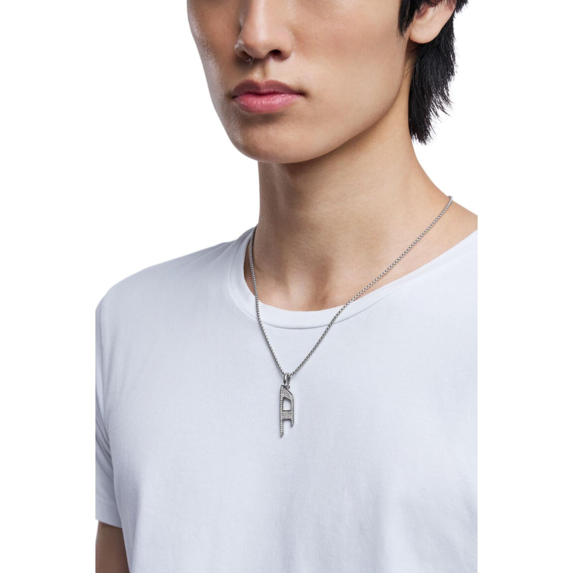 Diesel Stainless Steel Glitz Pendant Necklace DX1624040