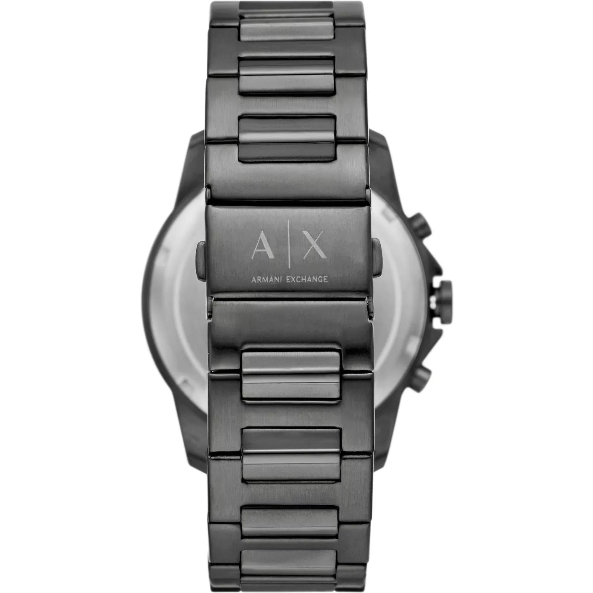 Armani Exchange Banks 44mm Chronograph Graues Zifferblatt Stahl Herren Quarz Uhr AX7170SET