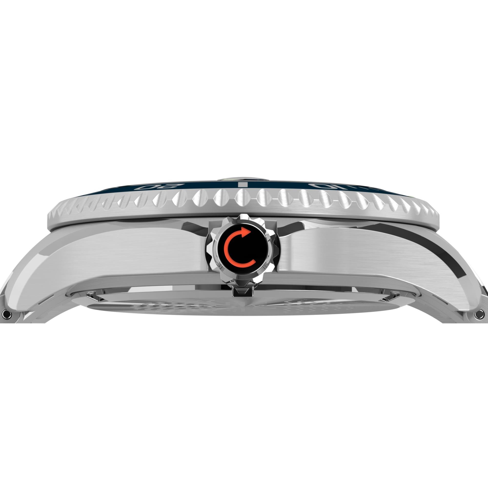 Timex Deep water 44mm Blue Dial Steel Mens Quartz Watch TW2W81900