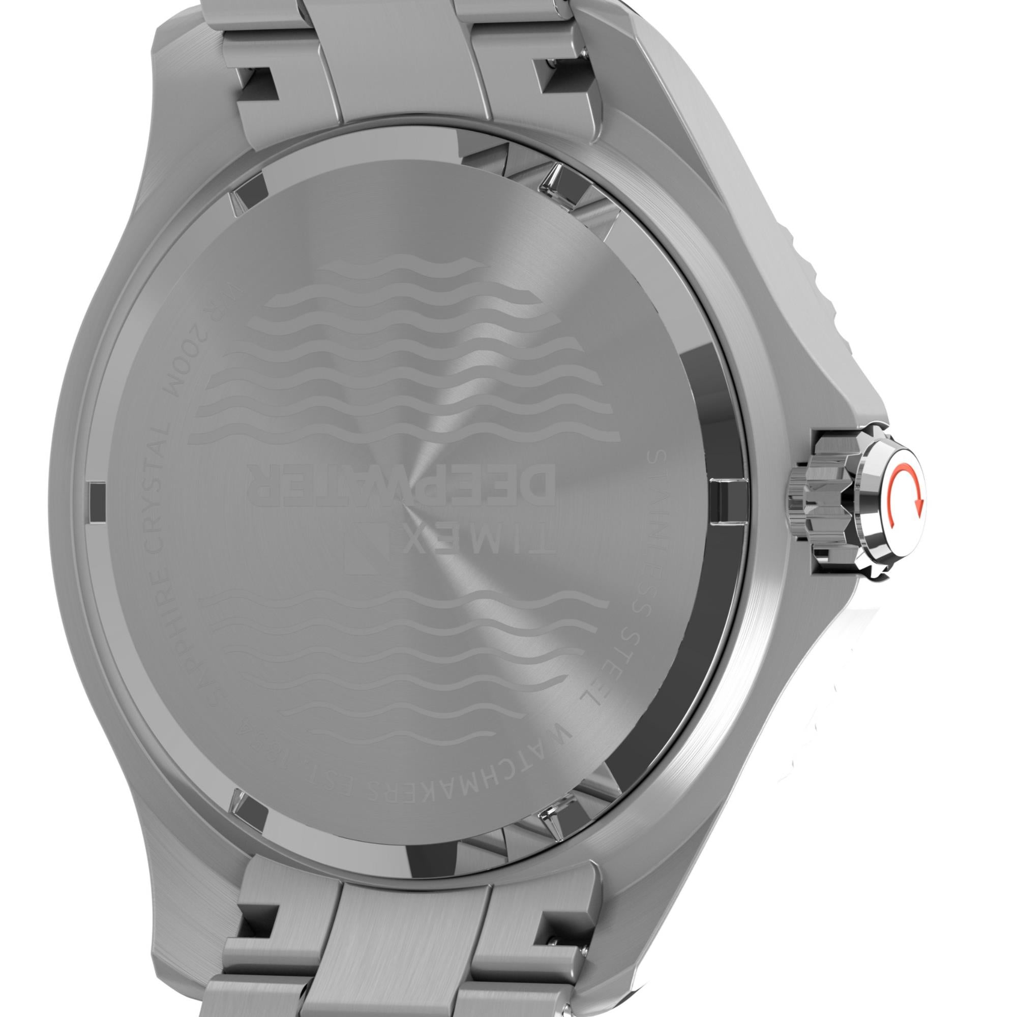 Timex Deep water 44mm Blue Dial Steel Mens Quartz Watch TW2W81900