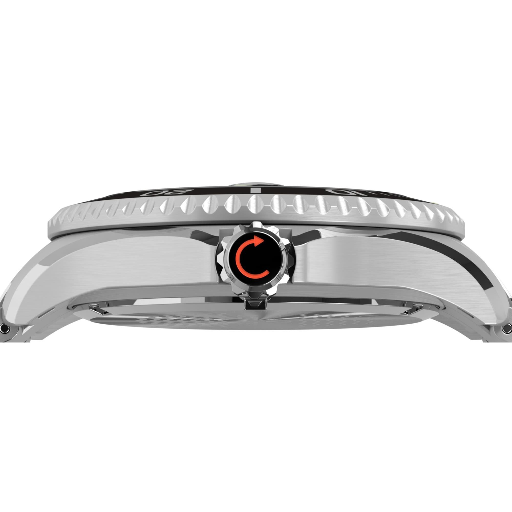 Timex Deep Water 44mm Black Dial Steel Mens Quartz Watch TW2W82000
