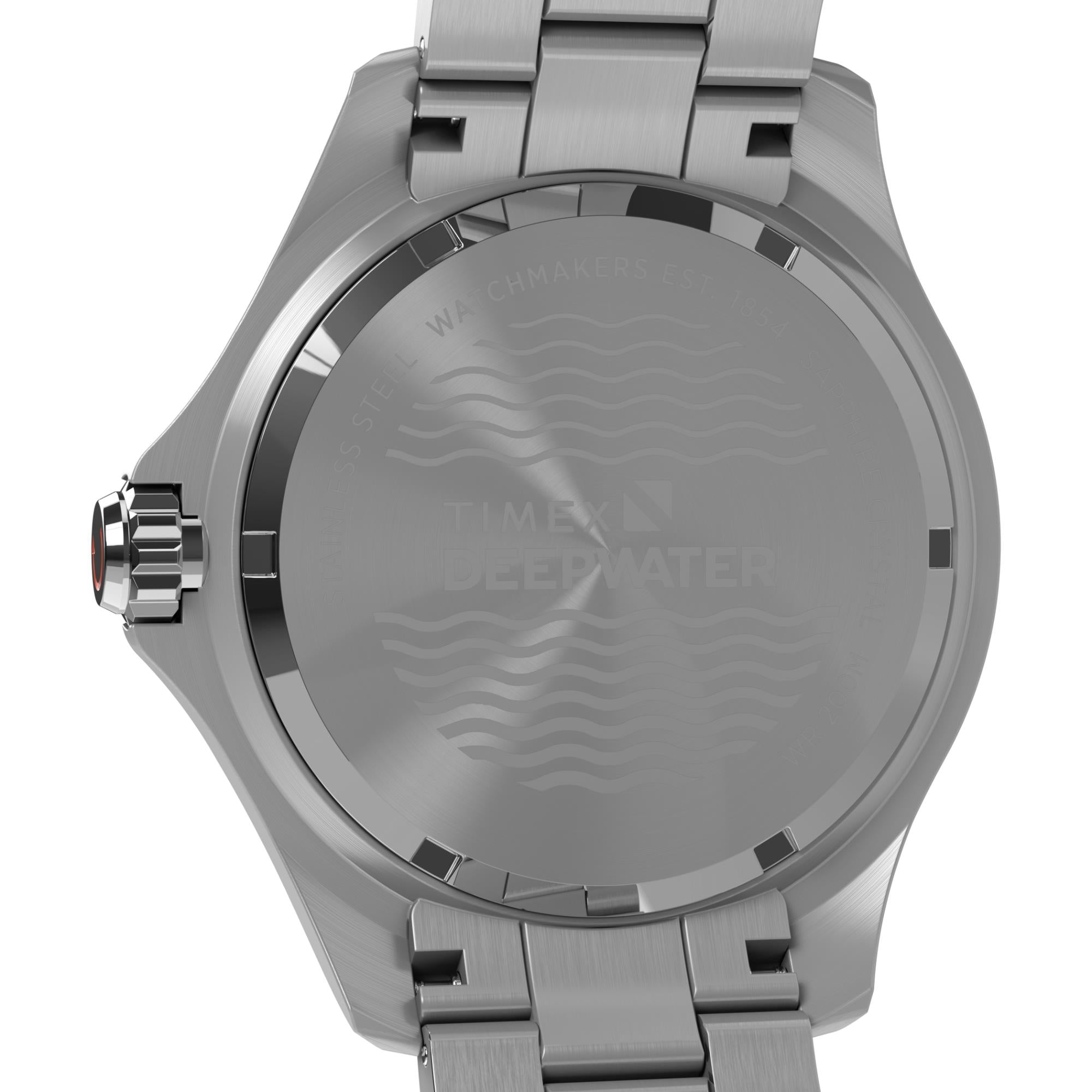Timex Deep Water 44mm Black Dial Steel Mens Quartz Watch TW2W82000