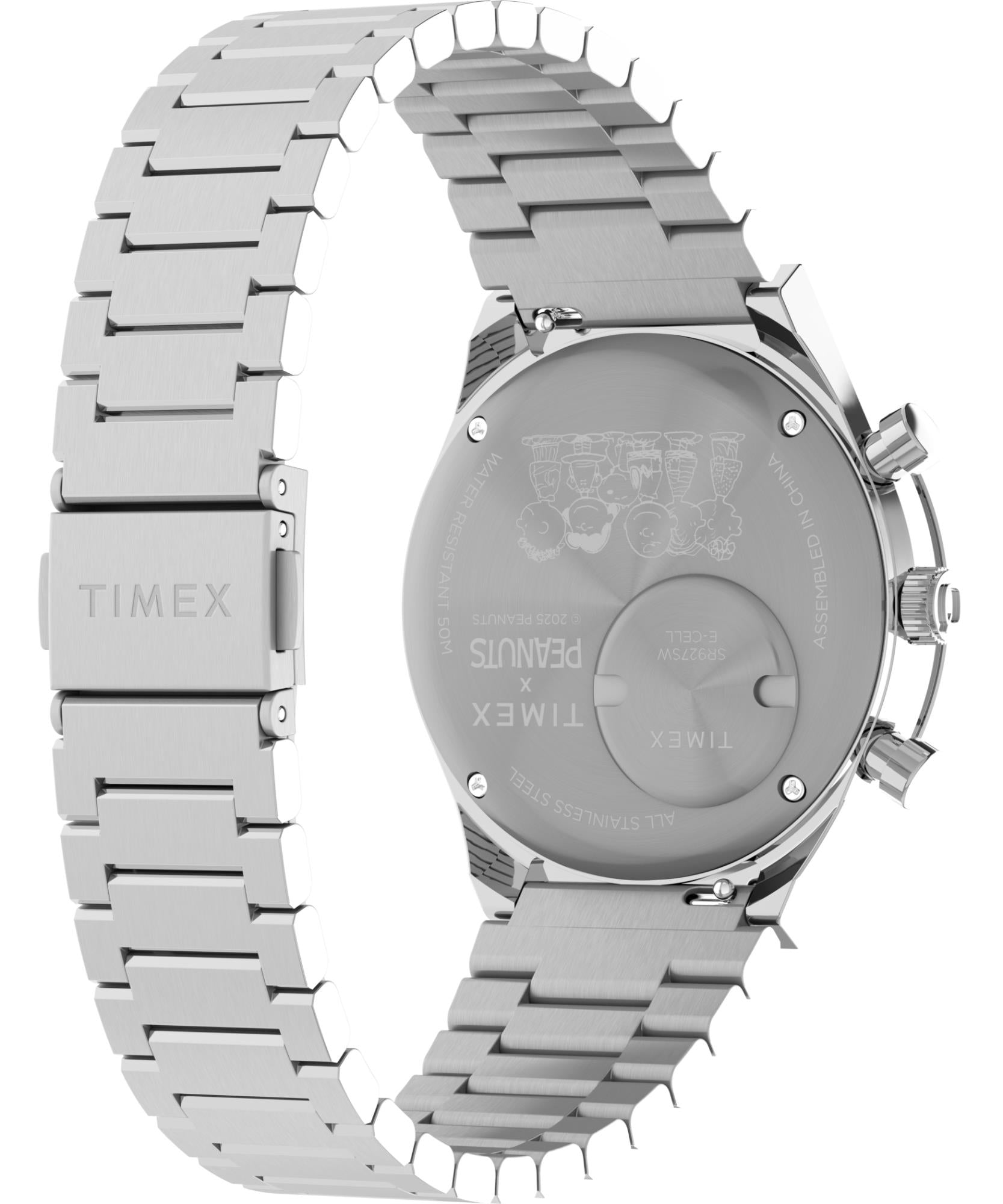 Timex Peanuts 40mm Chronograph Blue Dial Steel Mens Quartz Watch TW2Y45300