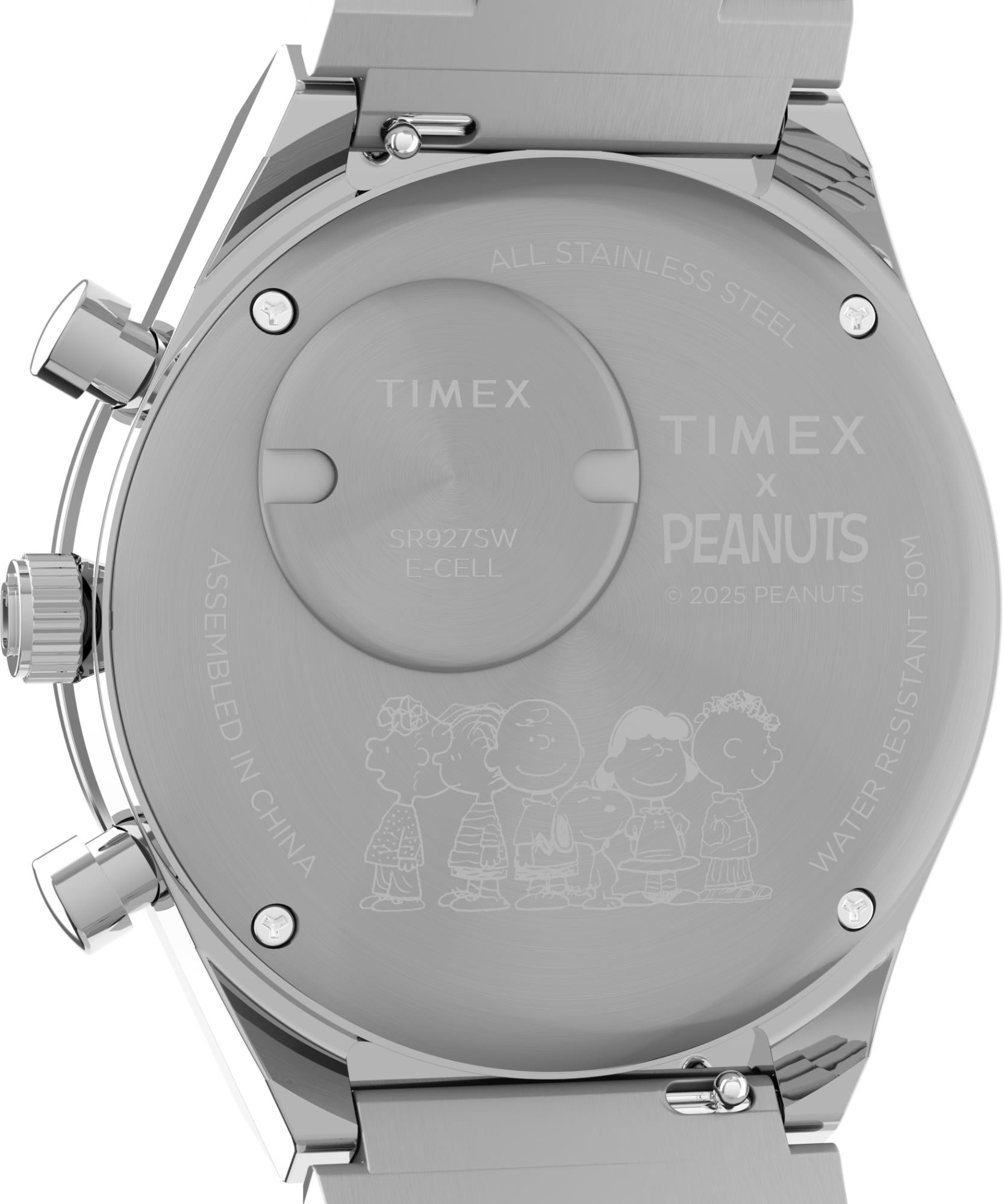 Timex Peanuts 40mm Chronograph Blue Dial Steel Mens Quartz Watch TW2Y45300