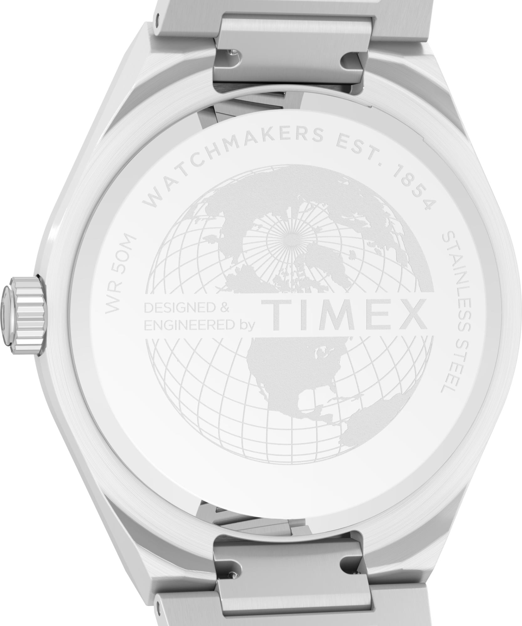 Timex Q 39mm Black Dial Steel Mens Quartz Watch TW2Y25000