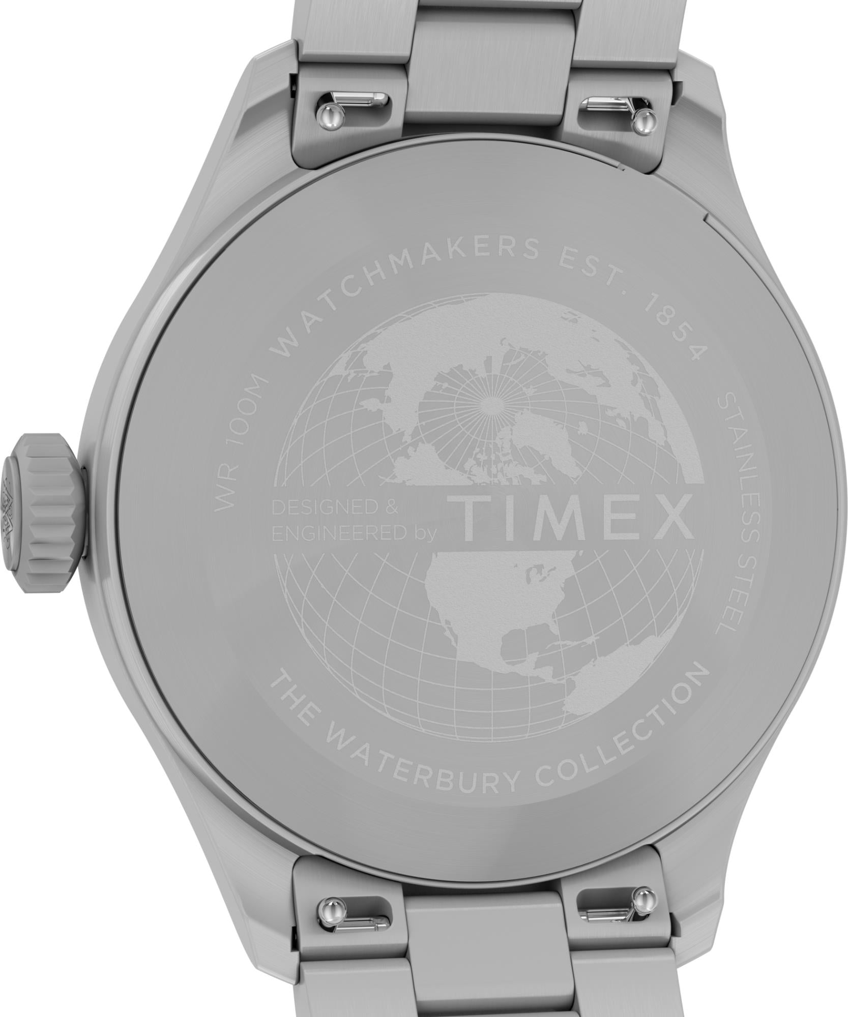 Timex Waterbury 41mm Silver Dial Steel Mens Quartz Watch TW2Y18800