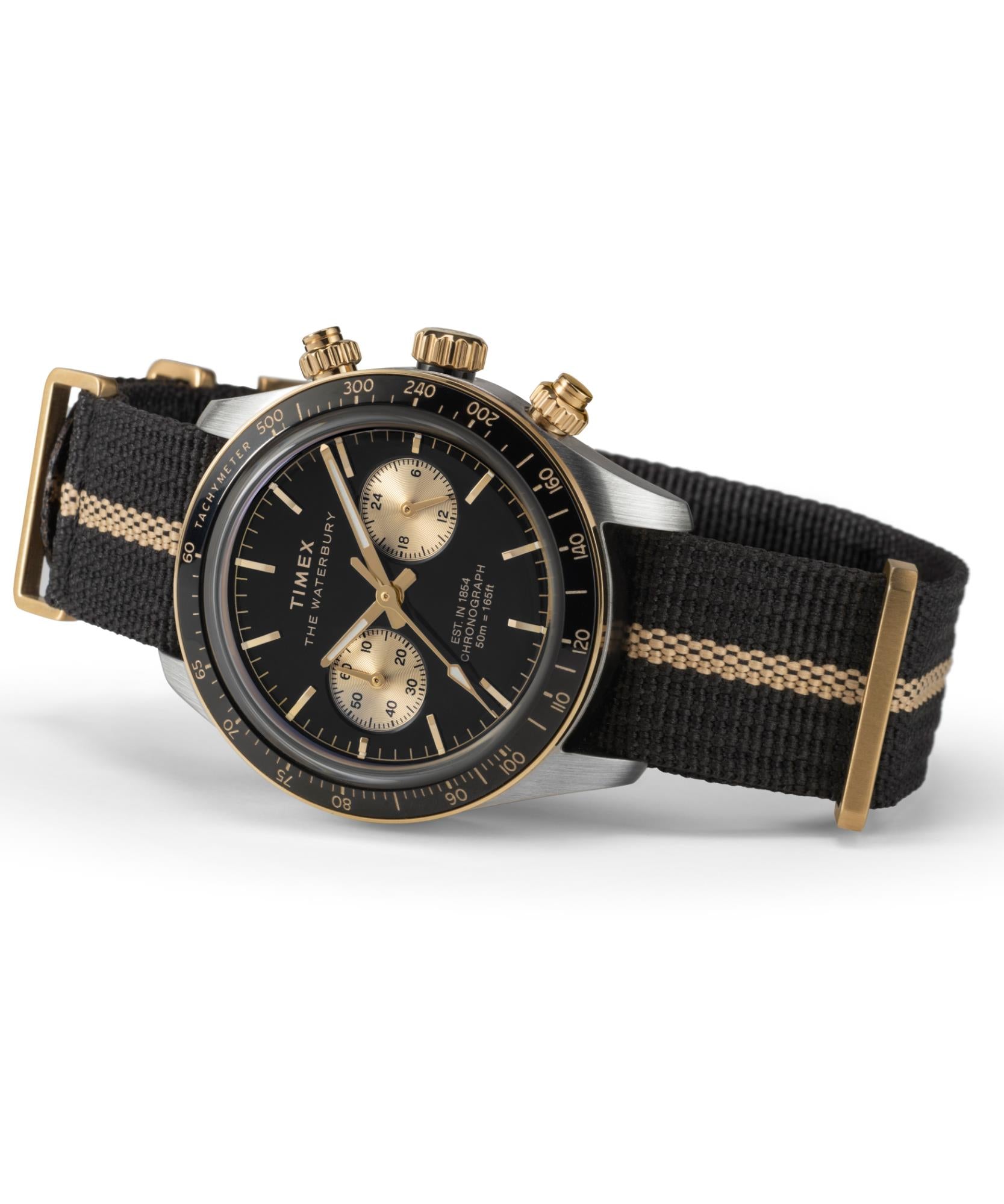 Timex Waterbury Heritage Chronograph Black Dial Men's Watch TW2Y35400