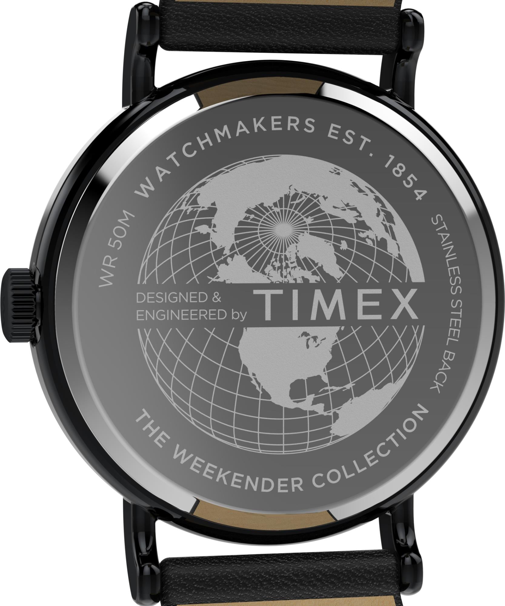 Timex Weekender 40mm Multicoloured Dial Leather Mens Quartz Watch TW2Y15900