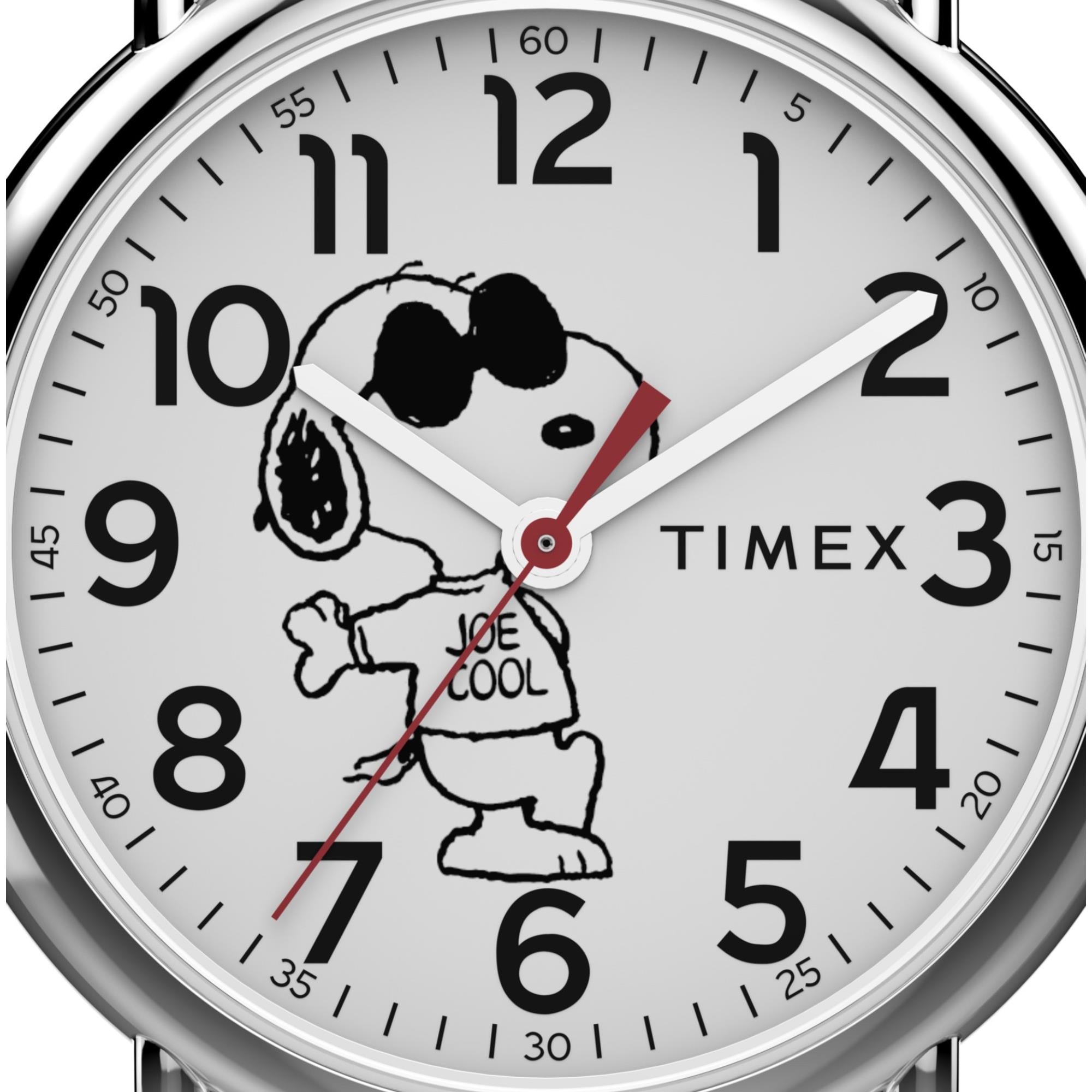 Timex X Peanuts Quarz Weißes Zifferblatt Textilarmband Uhr TW2Y31100