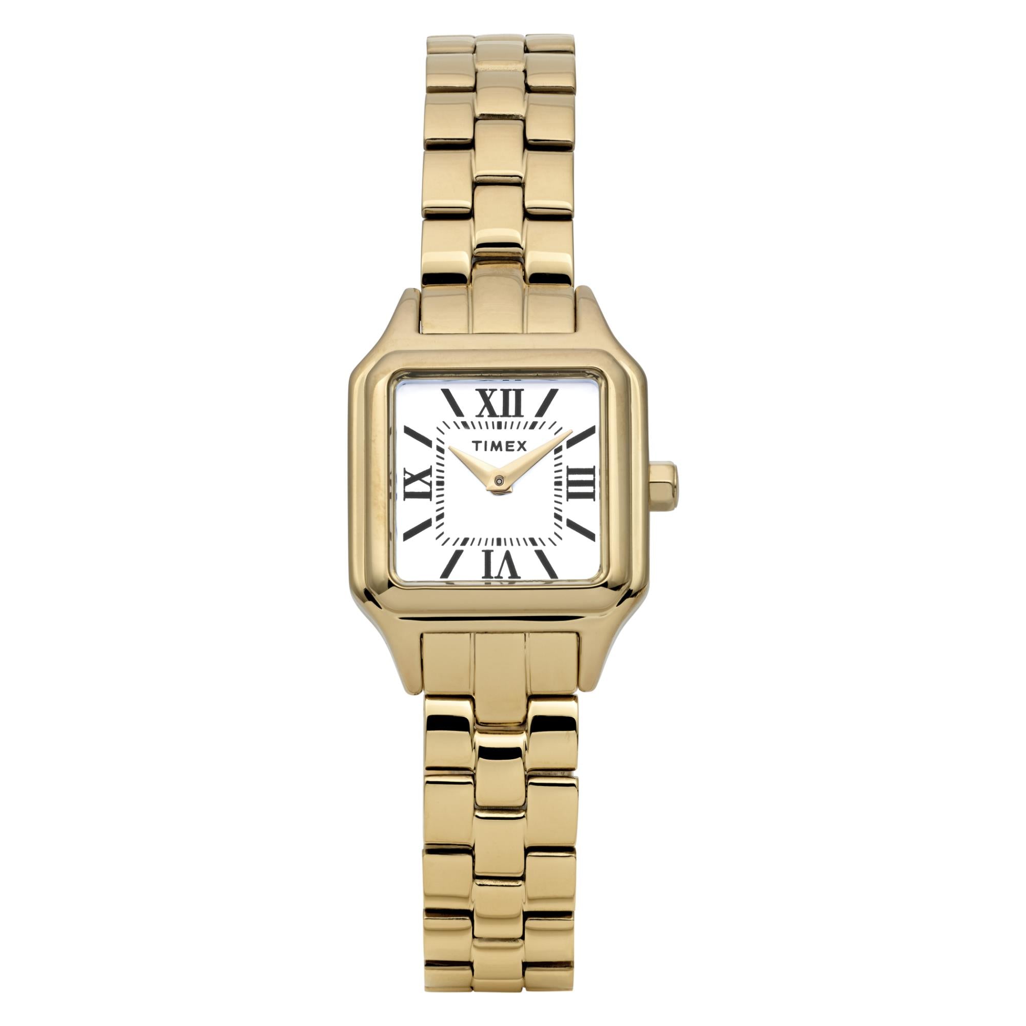 Timex Trend 23mm white dial gold-tone steel ladies watch TW2Y23700 front view