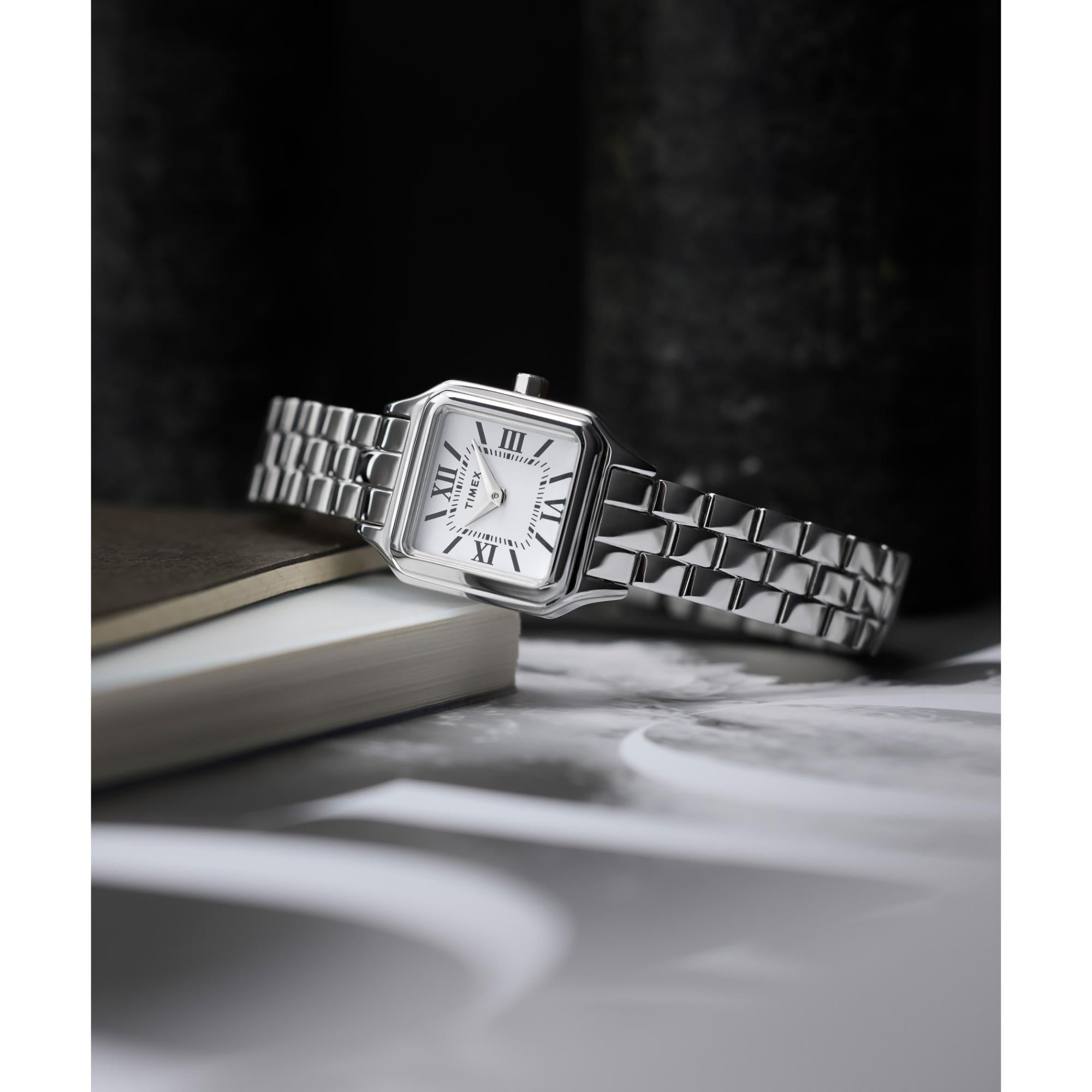 Timex Trend 23mm Silbernes Zifferblatt Stahl Damen Quarz Uhr TW2Y23800