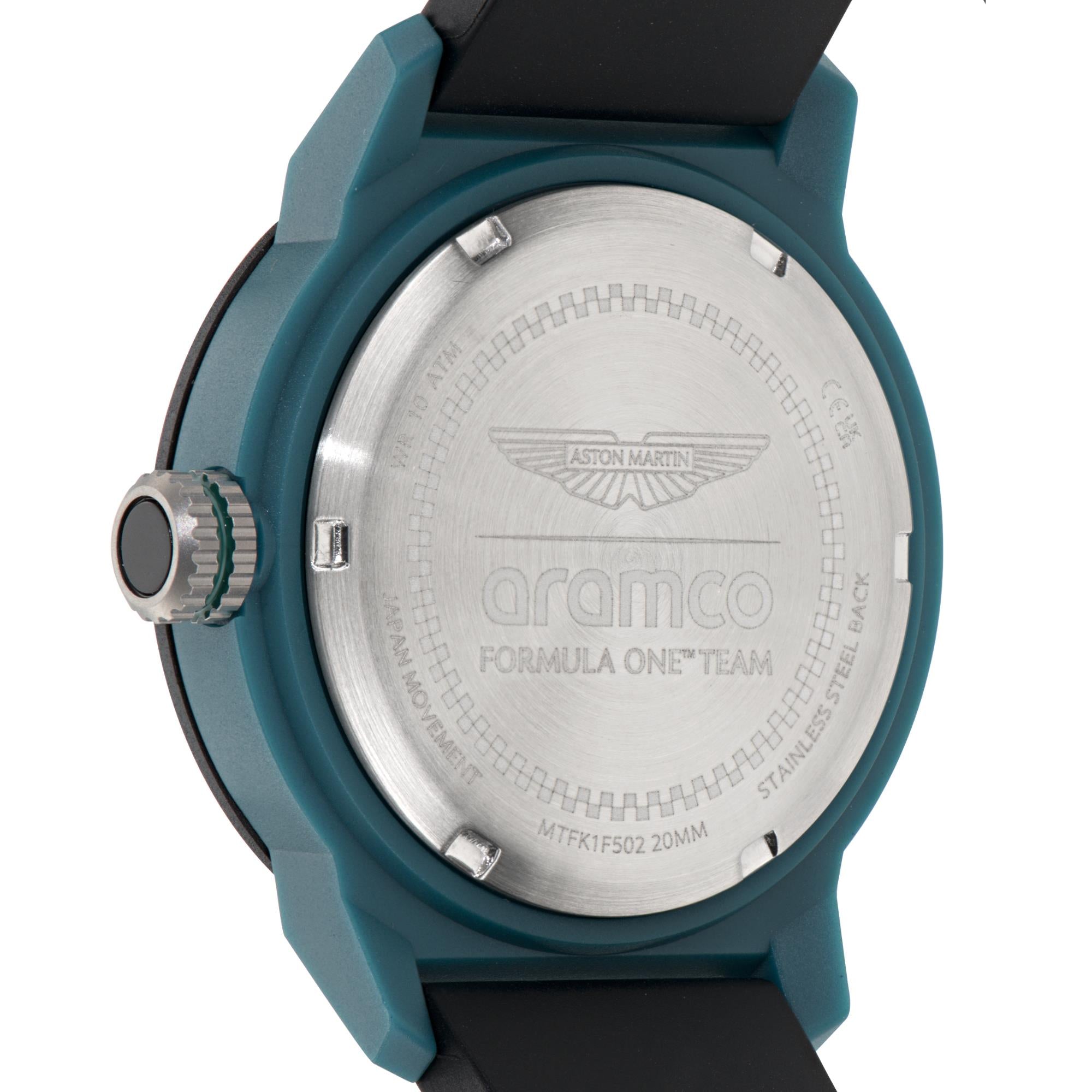 Aston Martin Aramco Formula One Team Quartz Podium Green Dial Silicone Watch MTFK1F502