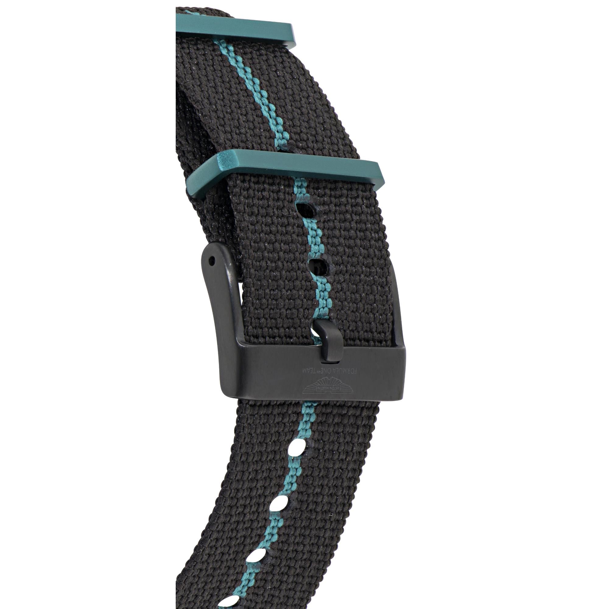 Aston Martin Aramco Formula One Team Chronograph White Dial Black and Podium Green Nato Strap Men's Watch MTFD1F502