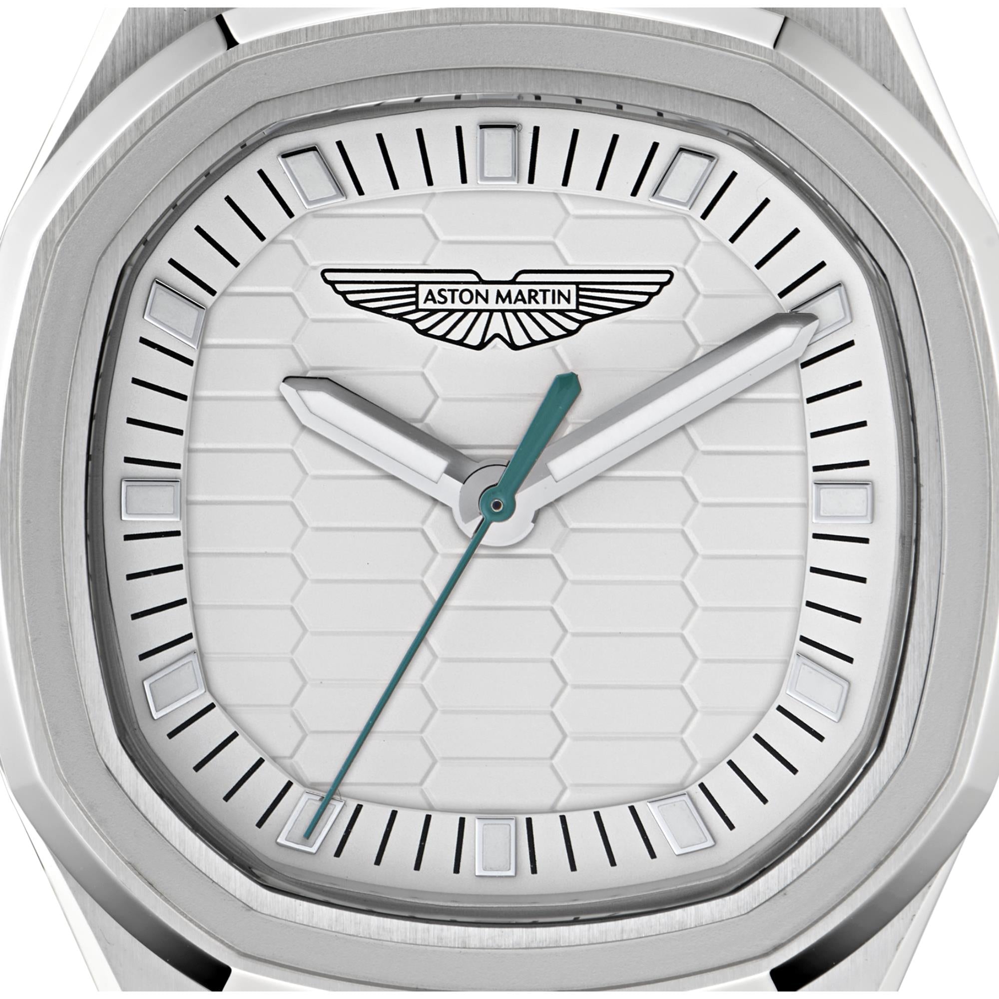 Aston Martin Quartz Silver Dial Black Silicone Strap Men's Watch MTIG1F502