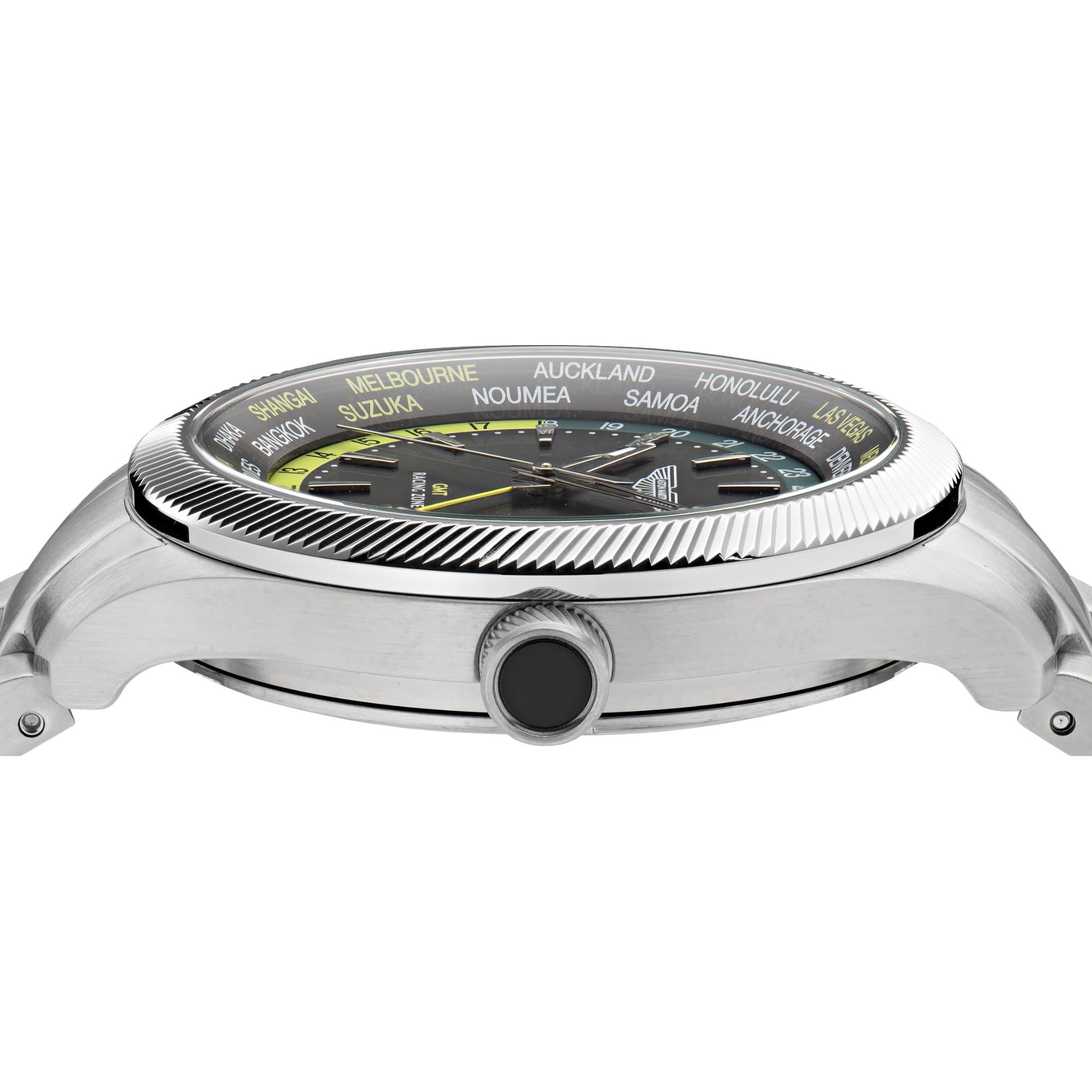 Aston Martin Quartz Black Dial RSST Bracelet and Podium Green Silicone Strap Men's Watch MTIZ1F503