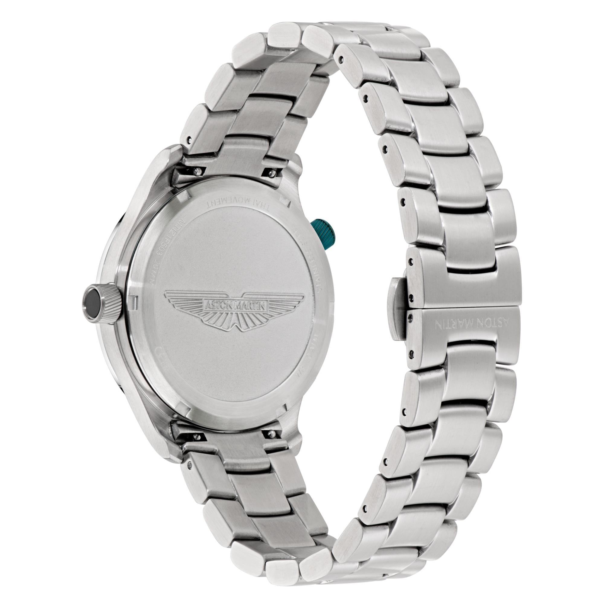 Aston Martin Quartz Black Dial RSST Bracelet and Podium Green Silicone Strap Men's Watch MTIZ1F503