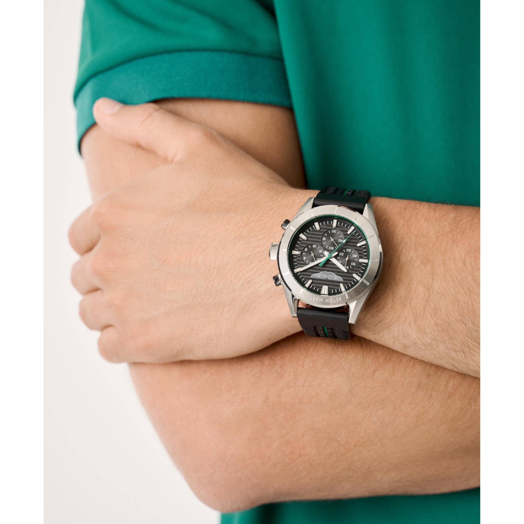 Aston Martin Quartz with Interchangeable Top Ring Black Dial RSST Bracelet and Black Silicone Strap Men's Watch MTIB1F501