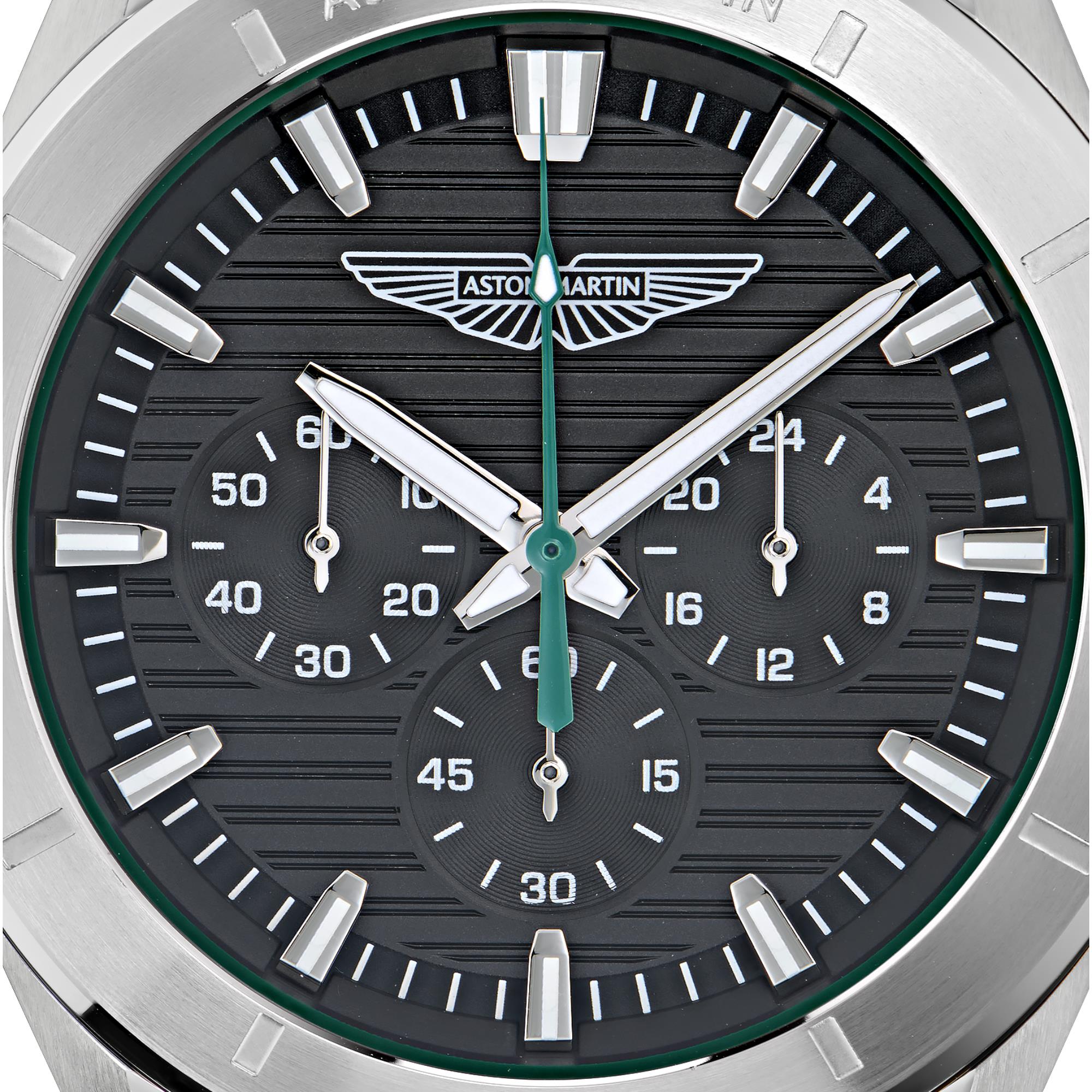 Aston Martin Quartz with Interchangeable Top Ring Black Dial RSST Bracelet and Black Silicone Strap Men's Watch MTIB1F501