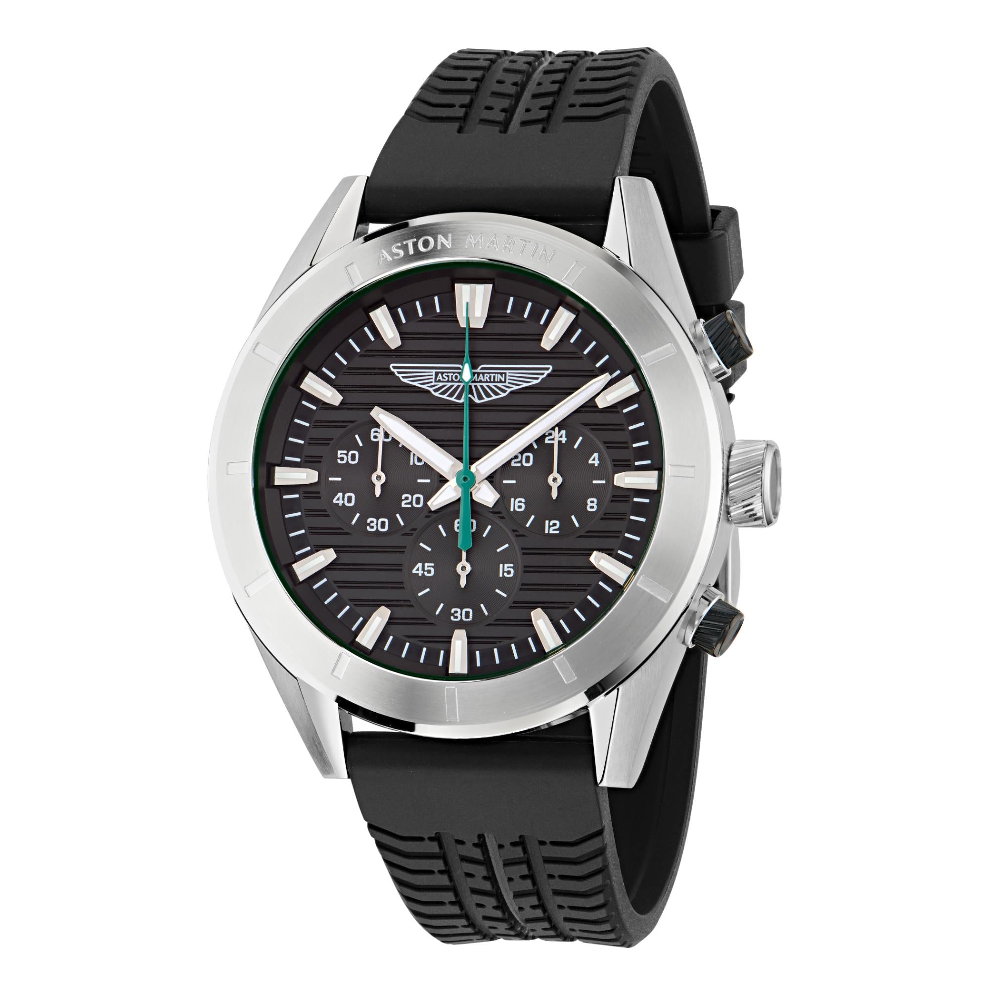 Aston Martin Quartz with Interchangeable Top Ring Black Dial RSST Bracelet and Black Silicone Strap Men's Watch MTIB1F501