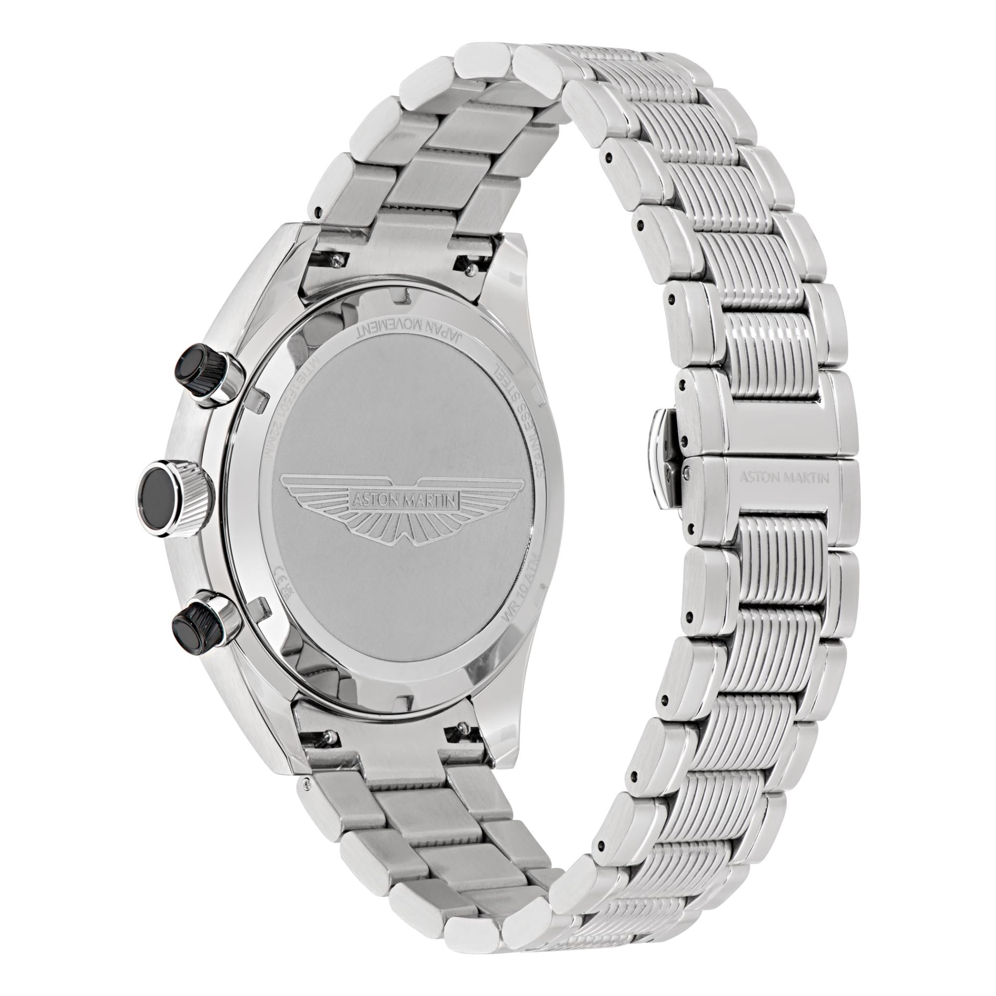 Aston Martin Quartz with Interchangeable Top Ring Black Dial RSST Bracelet and Black Silicone Strap Men's Watch MTIB1F501
