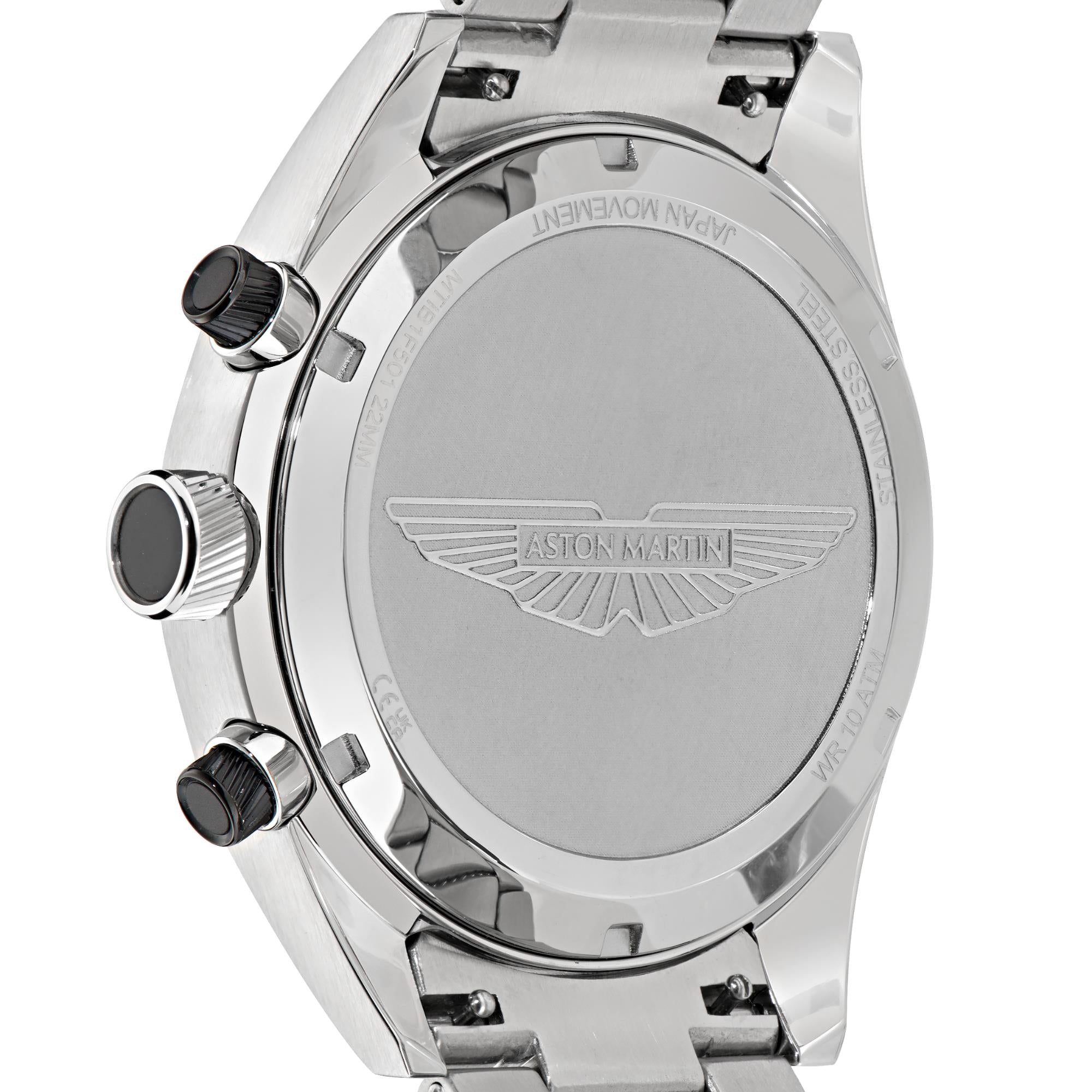 Aston Martin Quartz with Interchangeable Top Ring Black Dial RSST Bracelet and Black Silicone Strap Men's Watch MTIB1F501