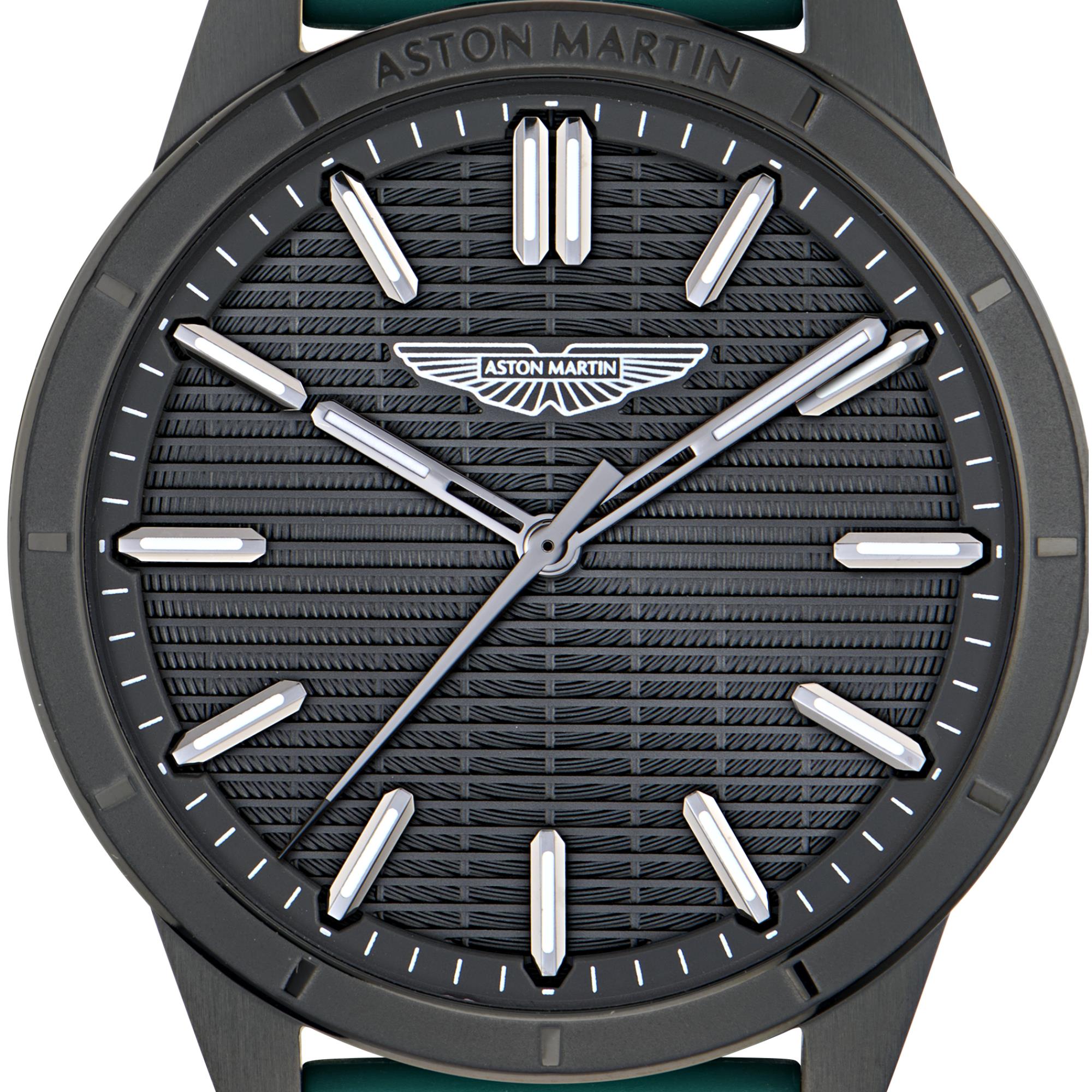 Aston Martin Quartz Black Dial Podium Green Silicone Strap Men's Watch MTIH1F502