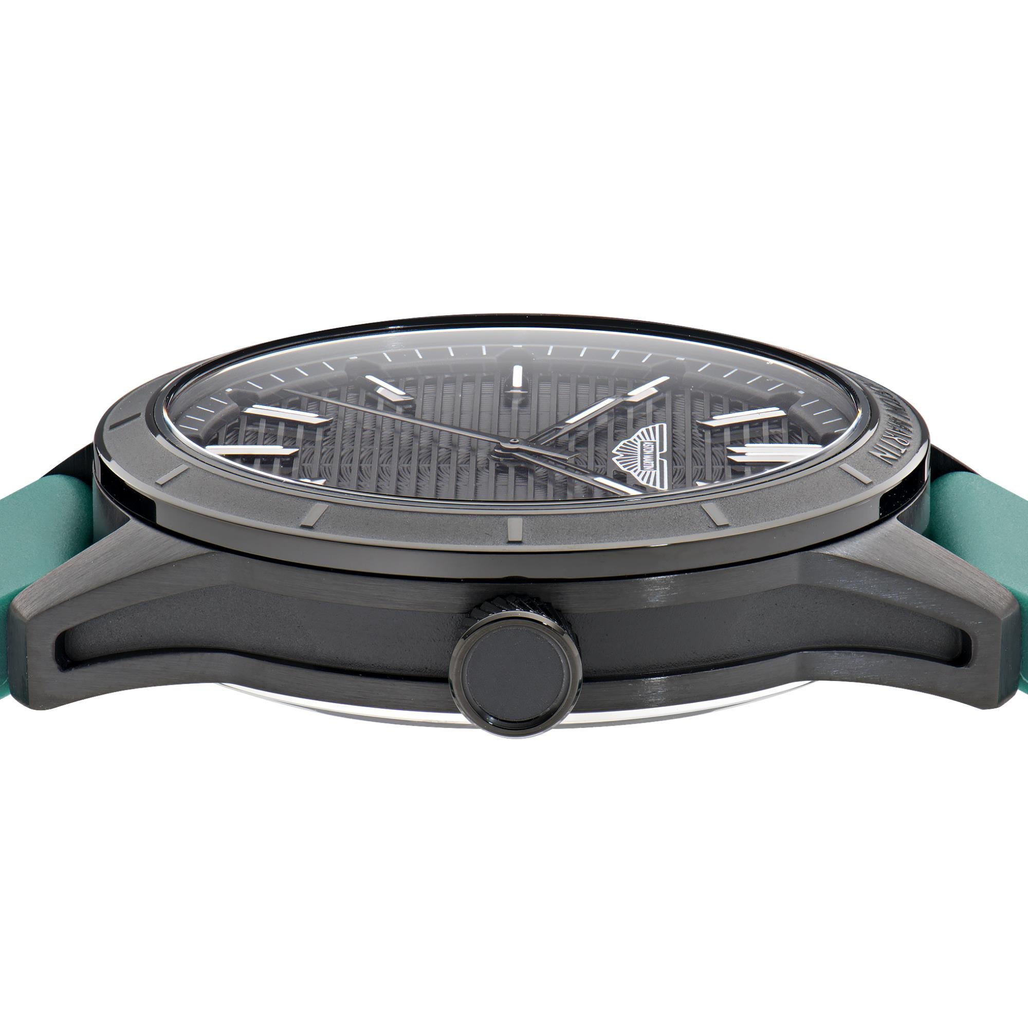 Aston Martin Quartz Black Dial Podium Green Silicone Strap Men's Watch MTIH1F502