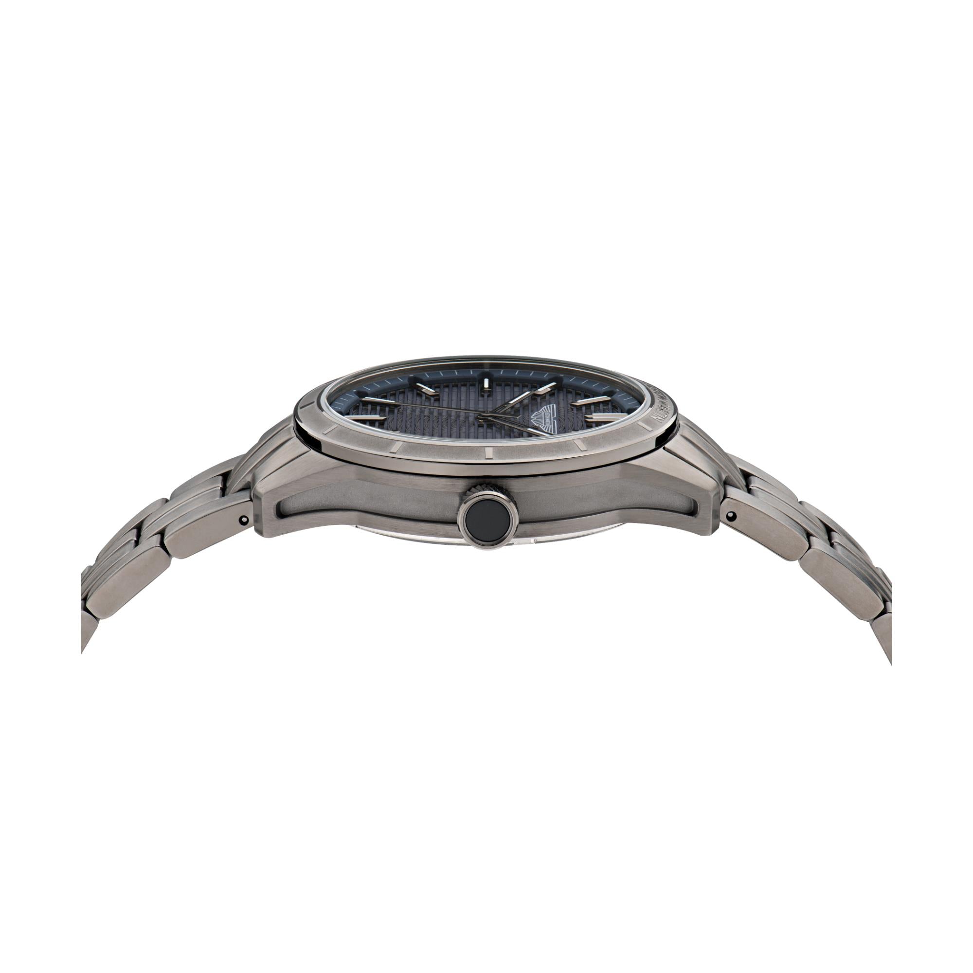 Aston Martin Quarz blaues Zifferblatt Gun RSST-Armband Herren Uhr MTIH1F504