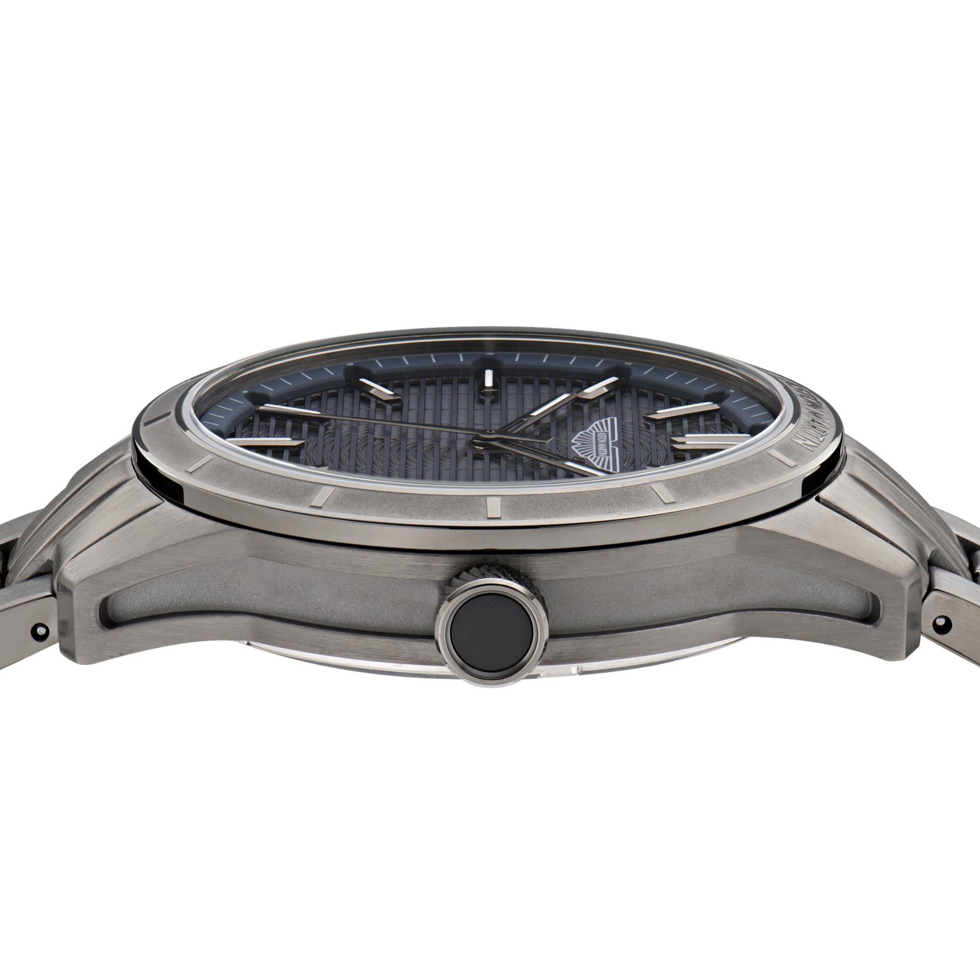 Aston Martin Quarz blaues Zifferblatt Gun RSST-Armband Herren Uhr MTIH1F504