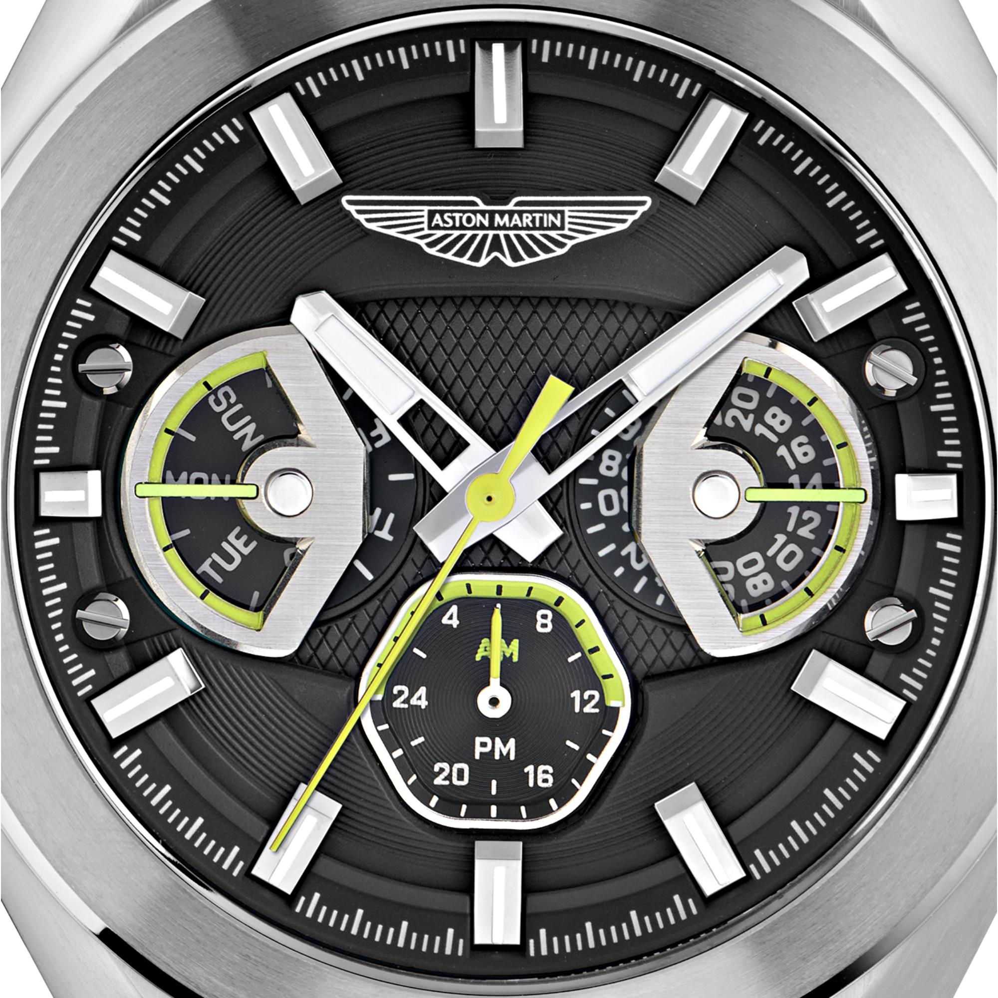 Aston Martin Quartz Chronograph Black Dial RSST Bracelet Watch MTRI1F505
