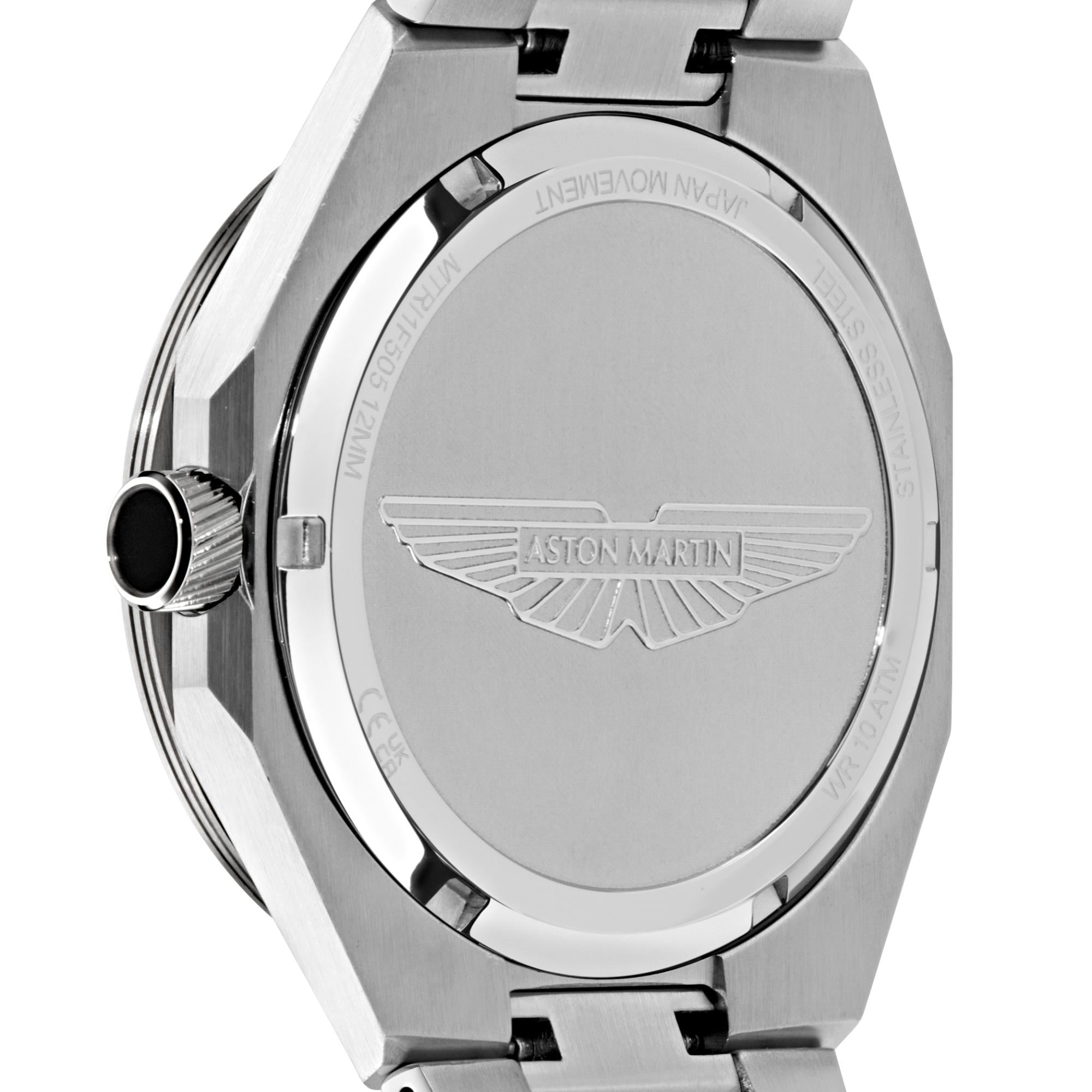 Aston Martin Quartz Chronograph Black Dial RSST Bracelet Watch MTRI1F505