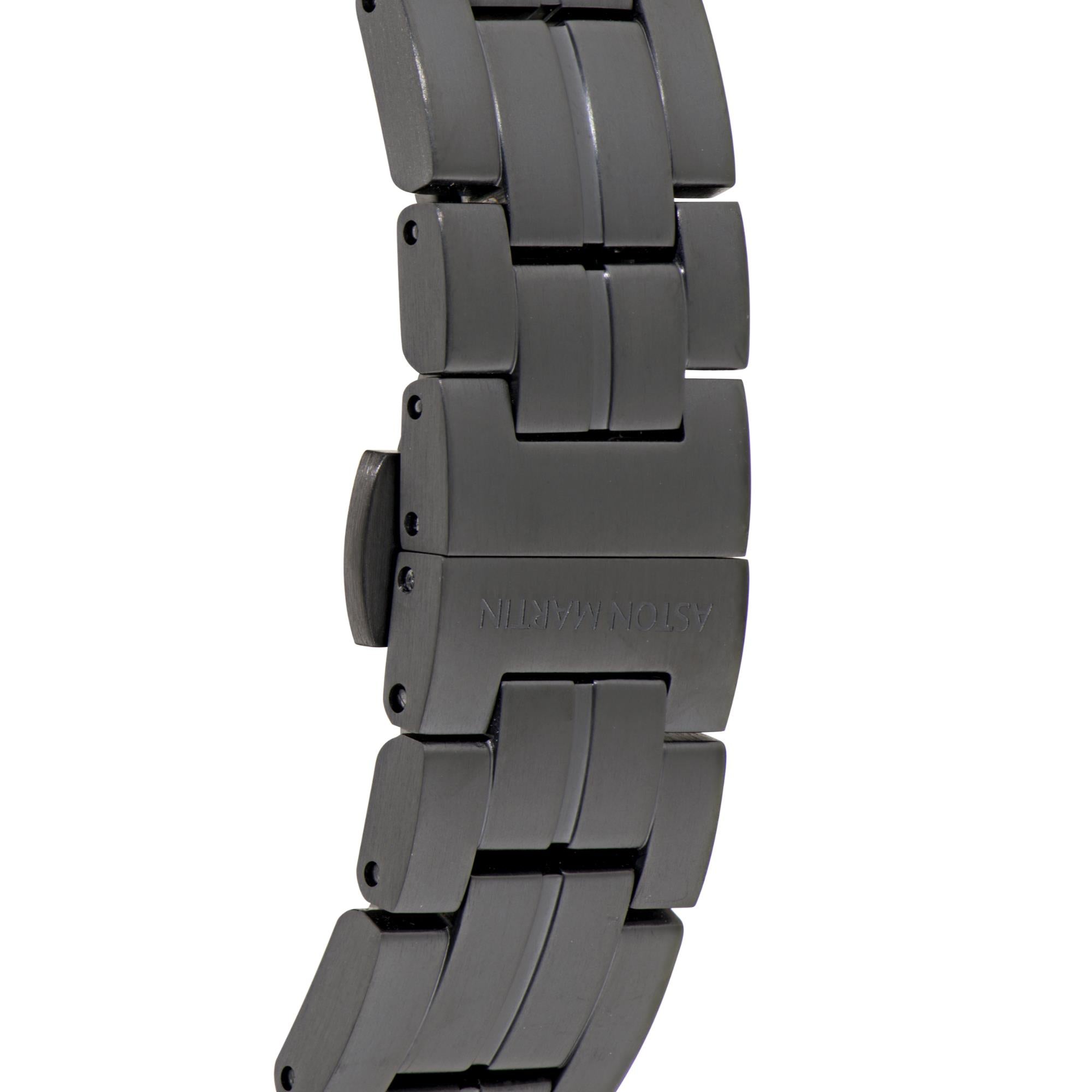 Aston Martin Automatik schwarzes Zifferblatt IP Schwarz RSST-Armband Herren Uhr MTRR1F503