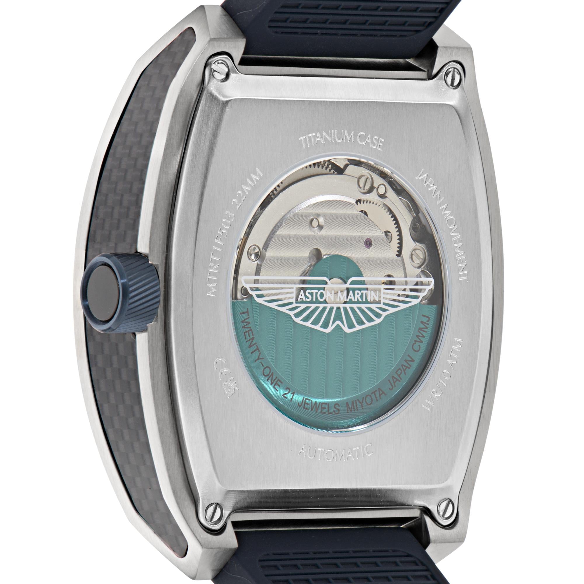 Aston Martin Automatik blaues Zifferblatt blaues Silikonarmband Herren Uhr MTRT1F503