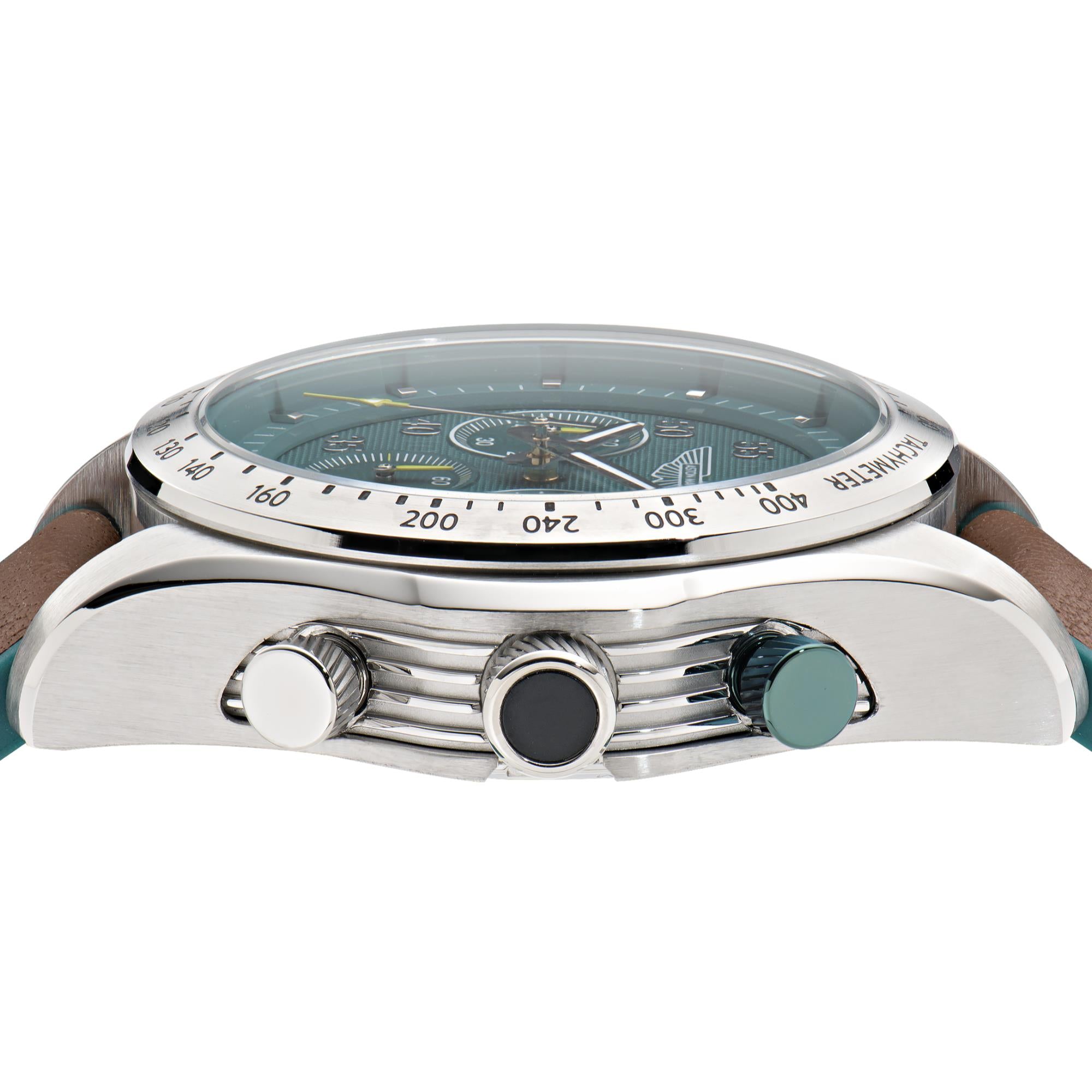 Aston Martin Quartz Chronograph Green Dial Leather Watch MTRS1F501