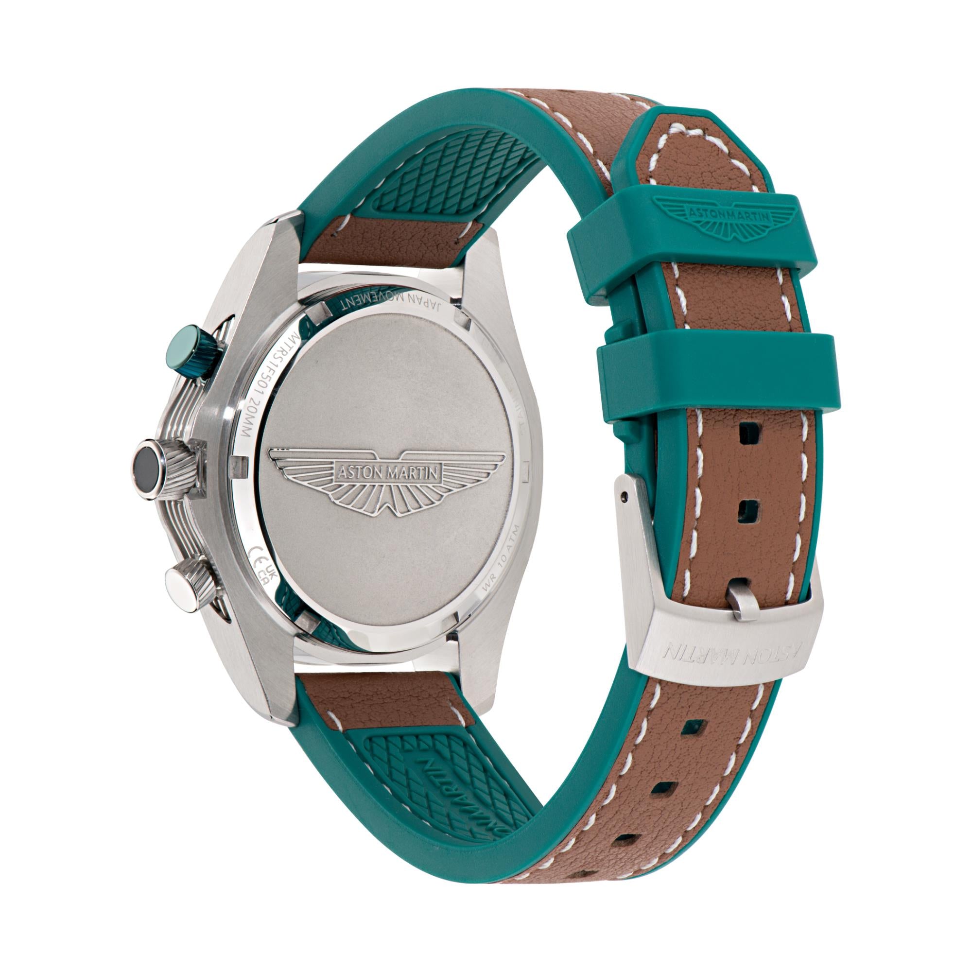 Aston Martin Quartz Chronograph Green Dial Leather Watch MTRS1F501